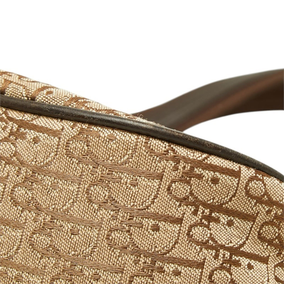 Christian Dior Beige Canvas Leather Handbag Shoulder Bag (Pre-Owned)