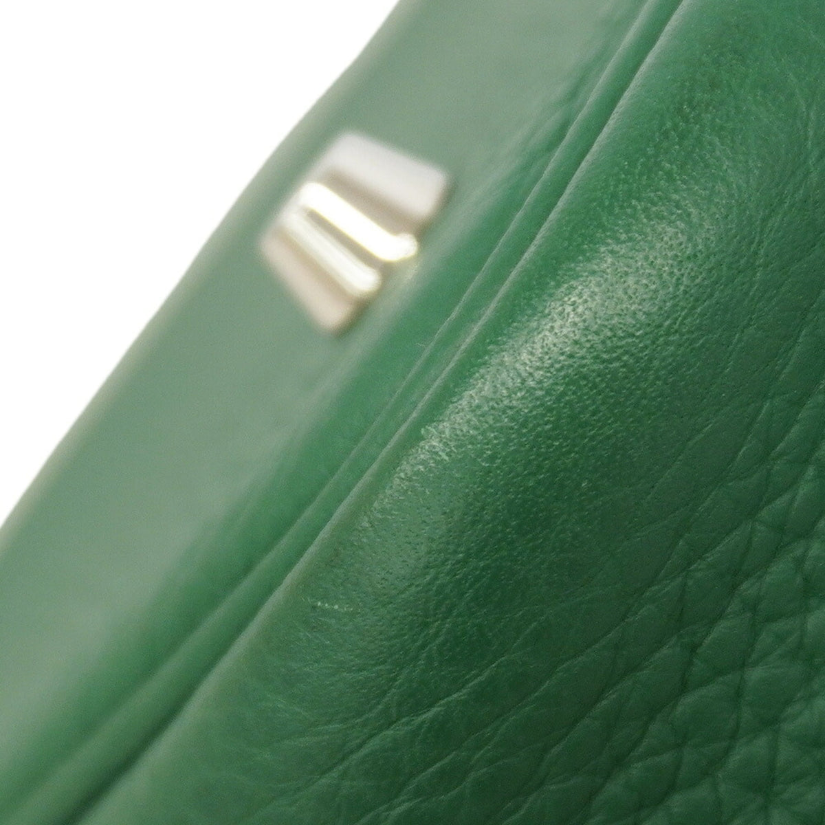 Hermes Green Taurillon Clemence Leather Handbag (Pre-Owned)