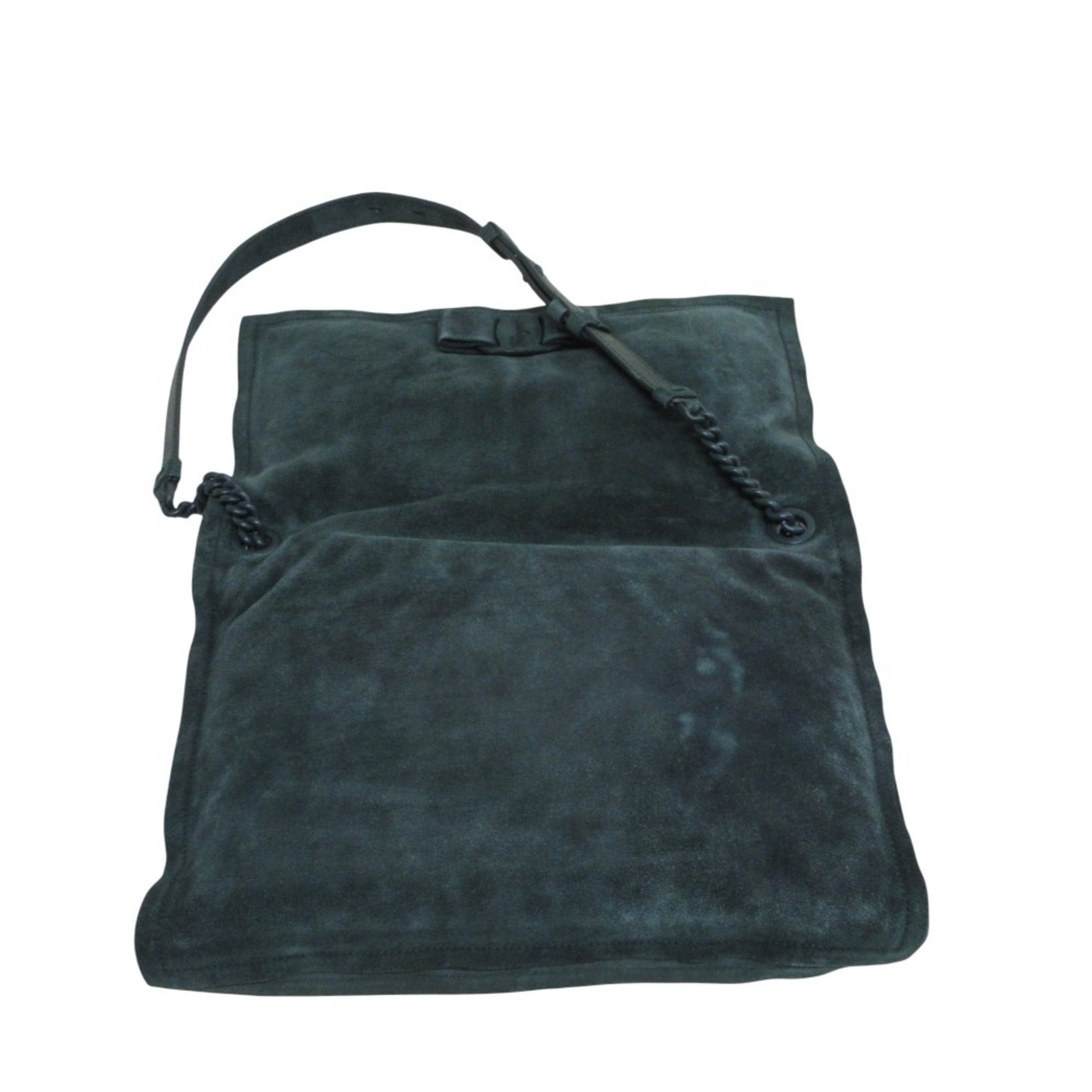 Salvatore Ferragamo Green Suede Shoulder Bag (Pre-Owned)