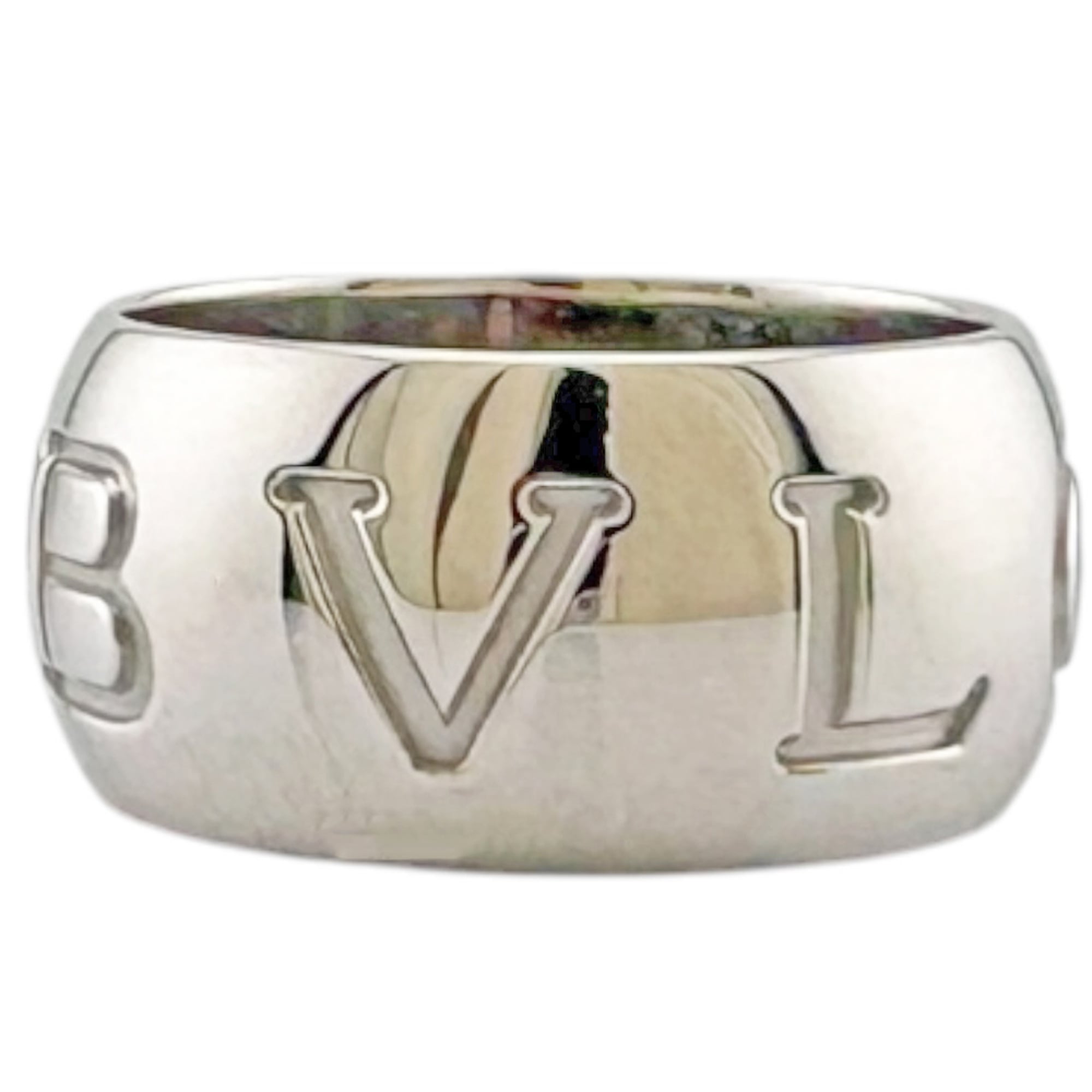 Bvlgari Silver White Gold (18K) Band Ring (Pre-Owned)