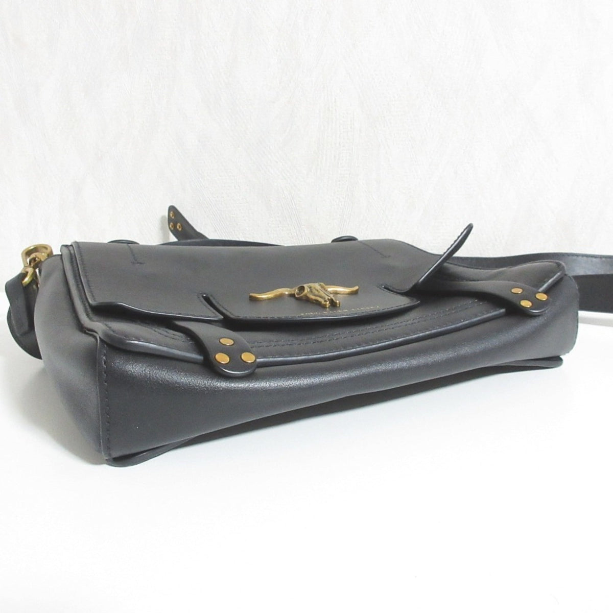 Ralph Lauren Black Leather Handbag Shoulder Bag (Pre-Owned)