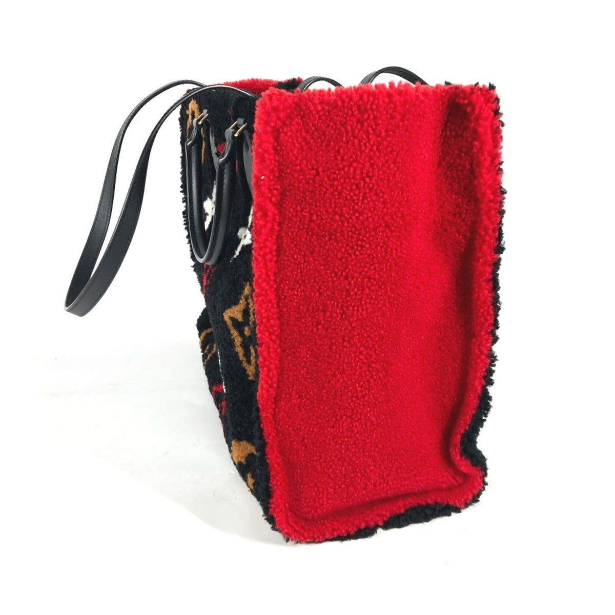 Louis Vuitton Black Red Color Shoulder Bag Tote Bag (Pre-Owned)