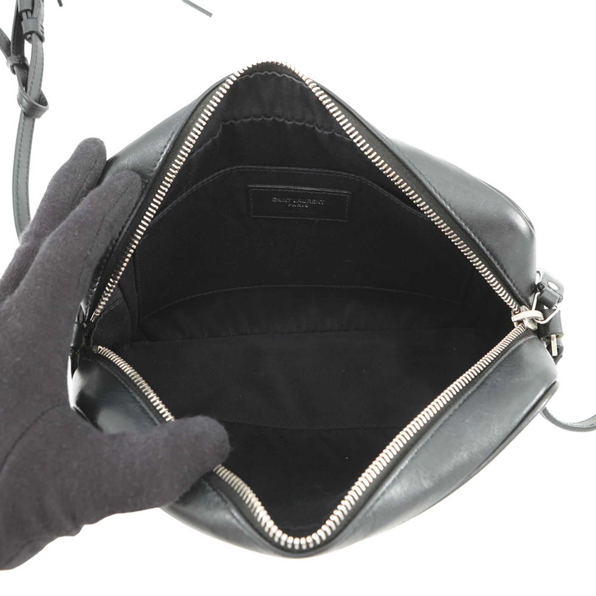 Yves Saint Laurent Black Leather Handbag Shoulder Bag (Pre-Owned)