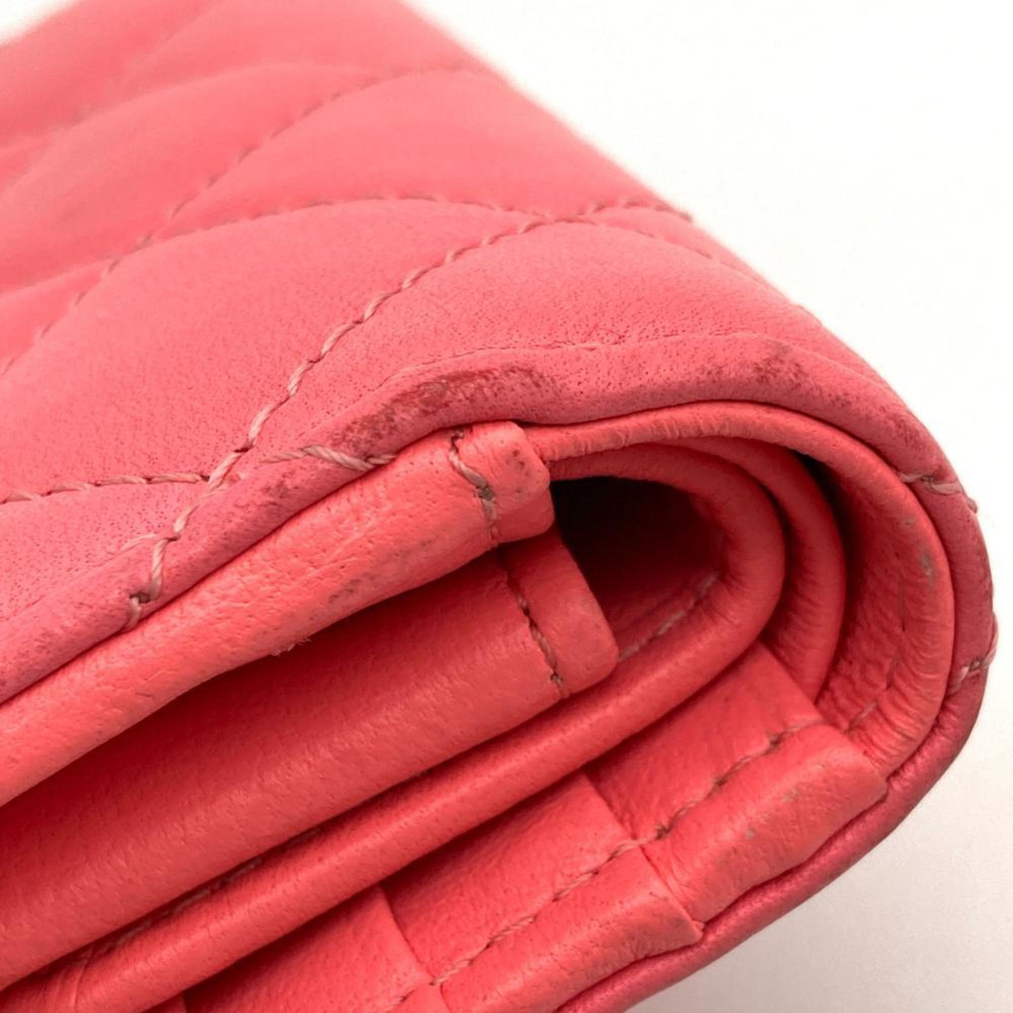 Chanel Pink Leather Wallet (Bi-Fold) (Pre-Owned)
