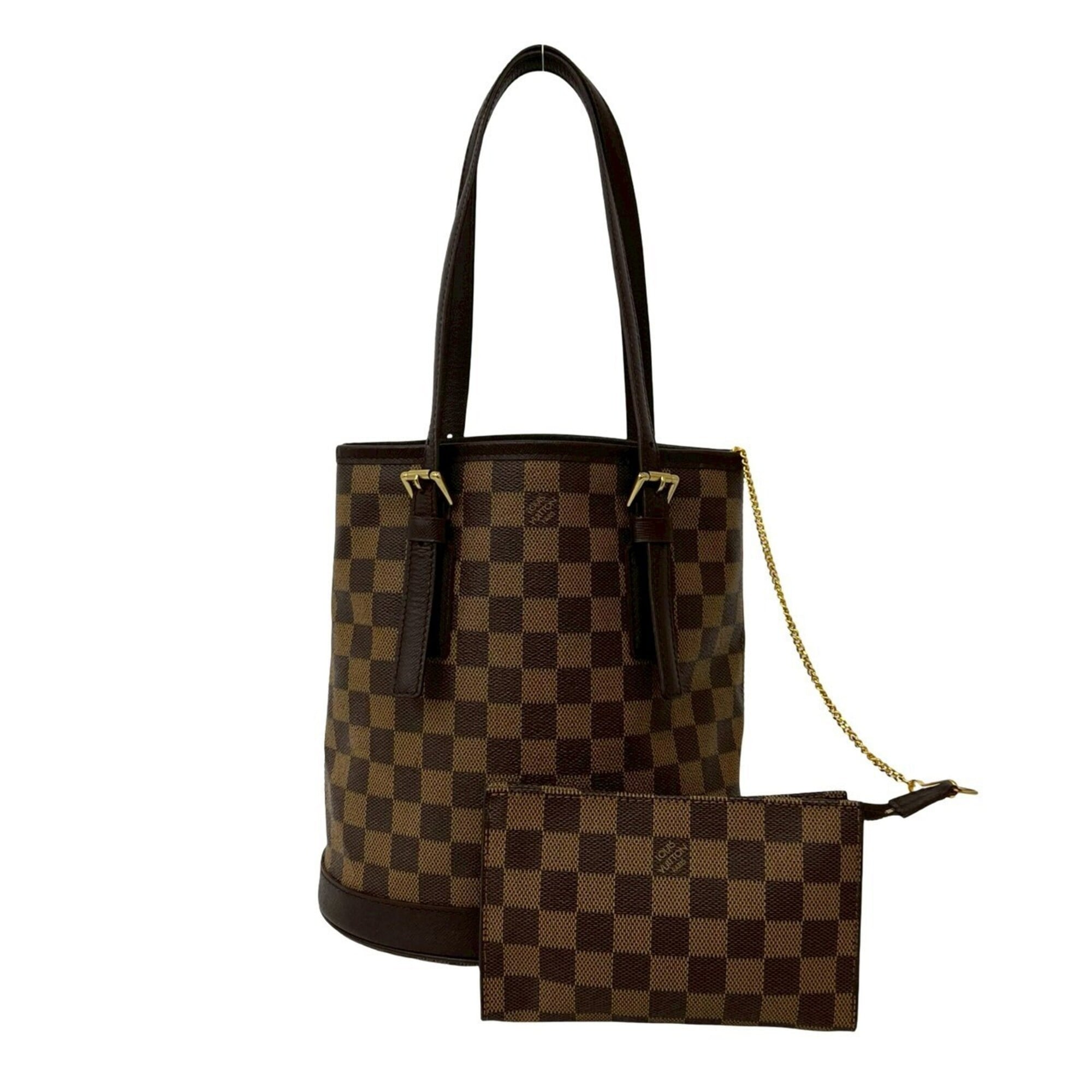 Louis Vuitton Brown Leather Pvc Handbag Tote Bag (Pre-Owned)
