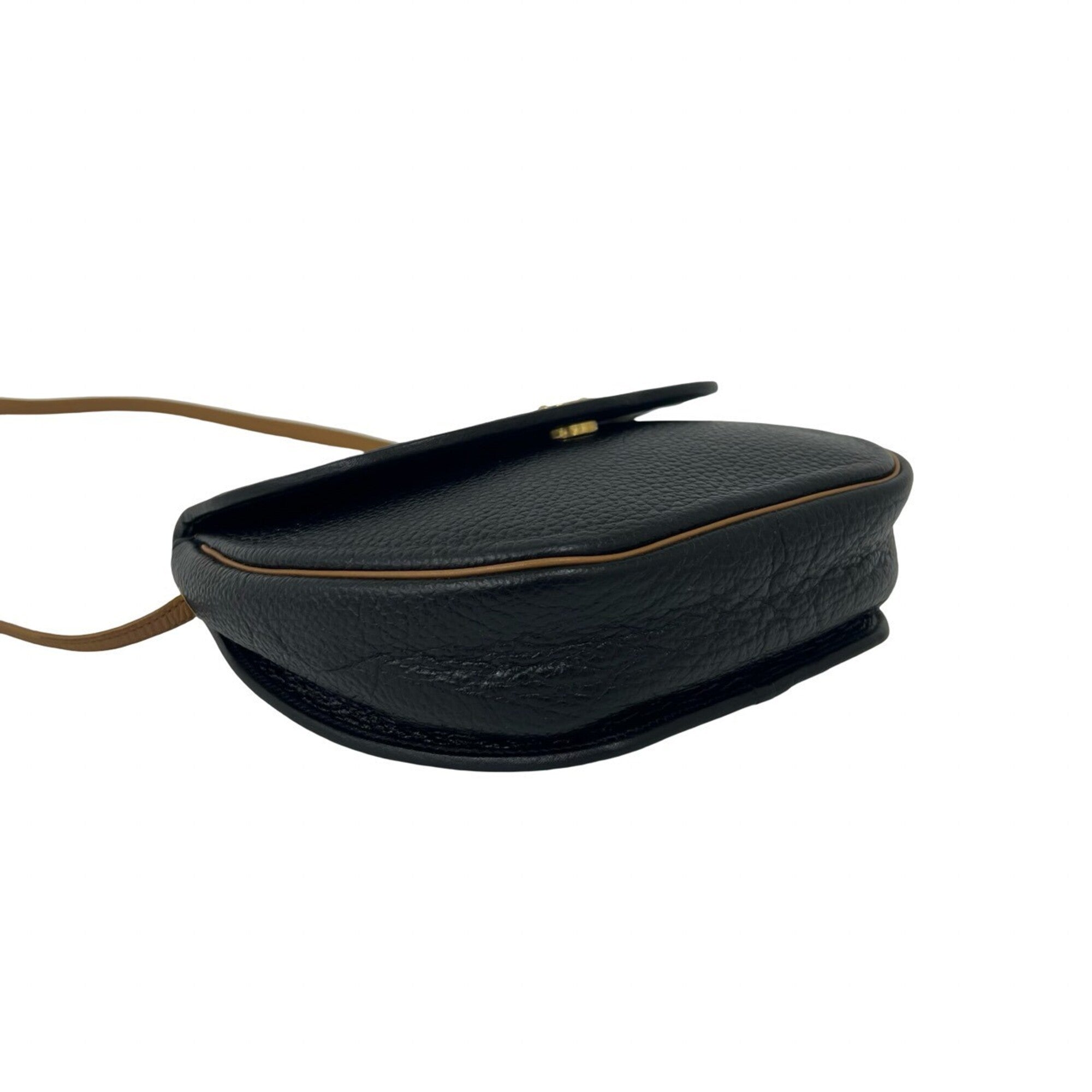 Christian Dior Black Brown Leather Pochette Shoulder Bag (Pre-Owned)