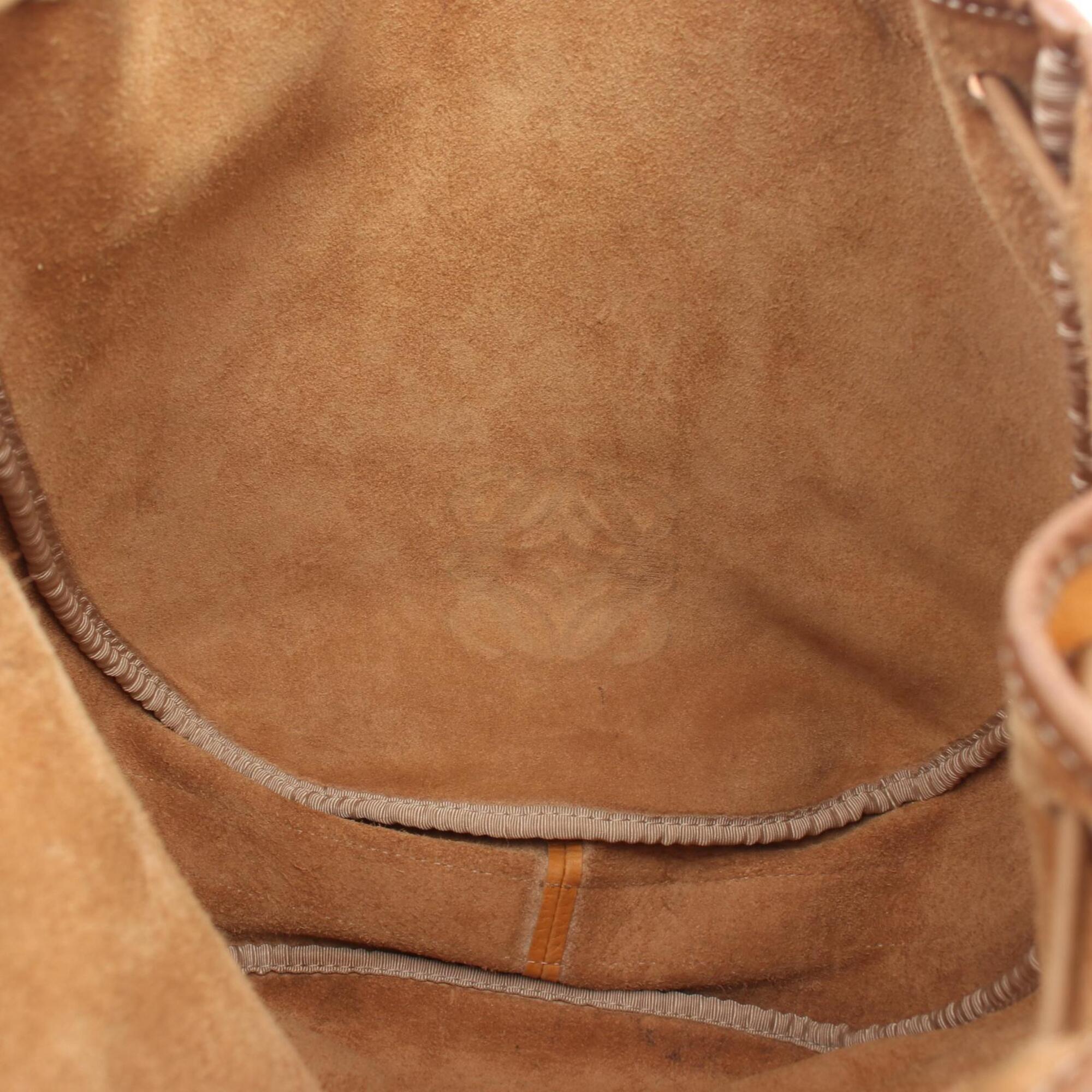 Loewe Brown Orange Leather Handbag Shoulder Bag (Pre-Owned)