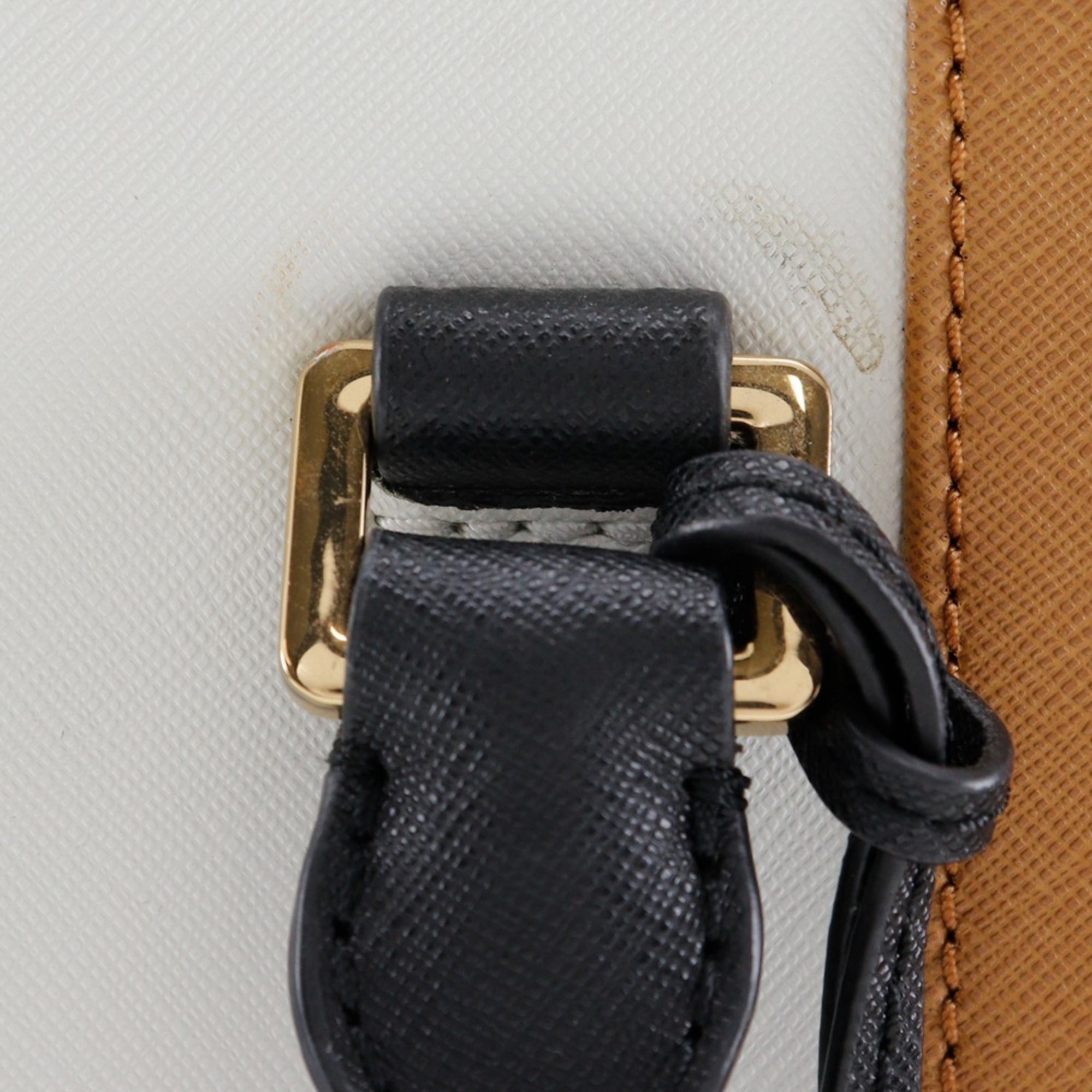 Michael Kors Black Brown White Leather Handbag Tote Bag (Pre-Owned)