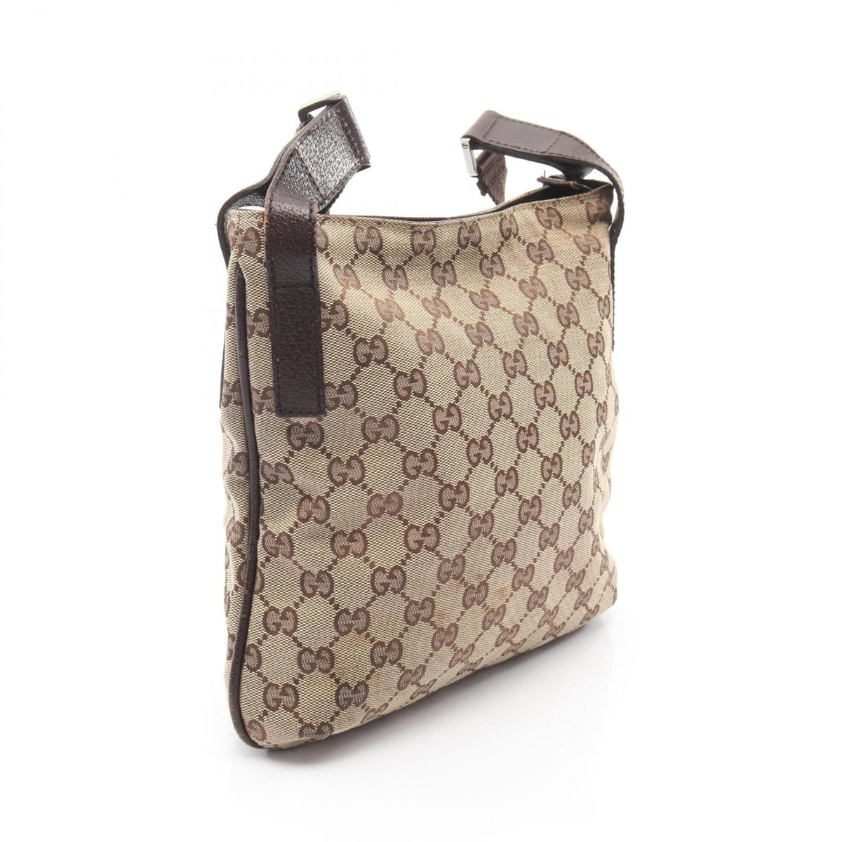 Gucci Beige Brown Canvas Handbag Shoulder Bag (Pre-Owned)