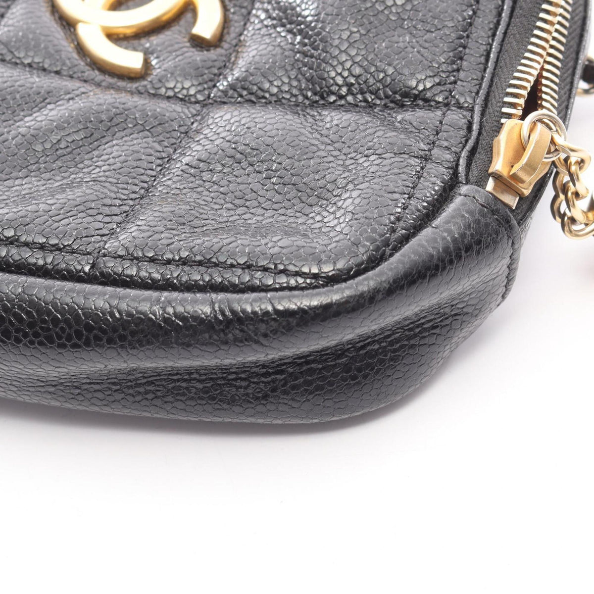 Chanel Black Leather Handbag Shoulder Bag (Pre-Owned)