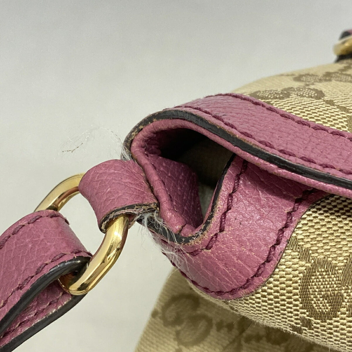 Gucci Brown Purple Canvas Handbag (Pre-Owned)