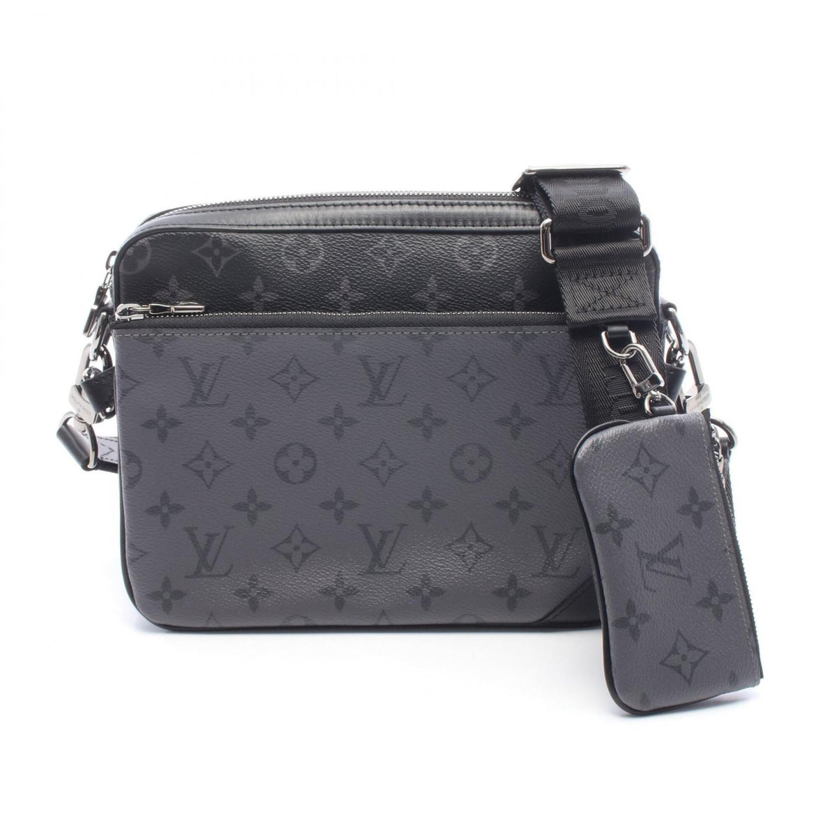 Louis Vuitton Black Gray Monogram Eclipse Coated Canvas Handbag Shoulder Bag (Pre-Owned)