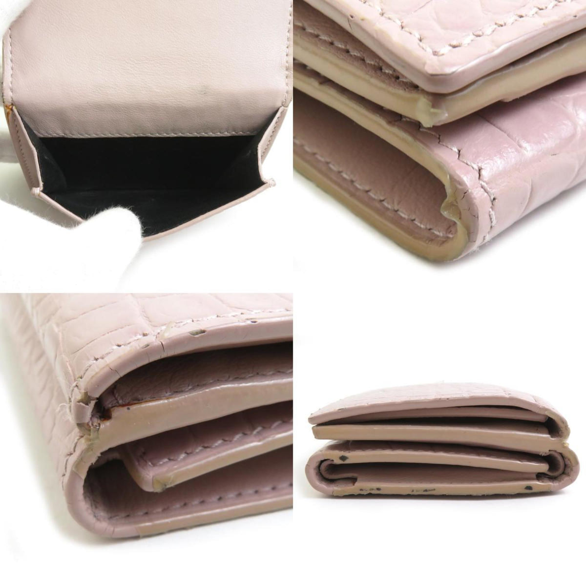 Saint Laurent Pink Leather Wallet (Tri-Fold) (Pre-Owned)