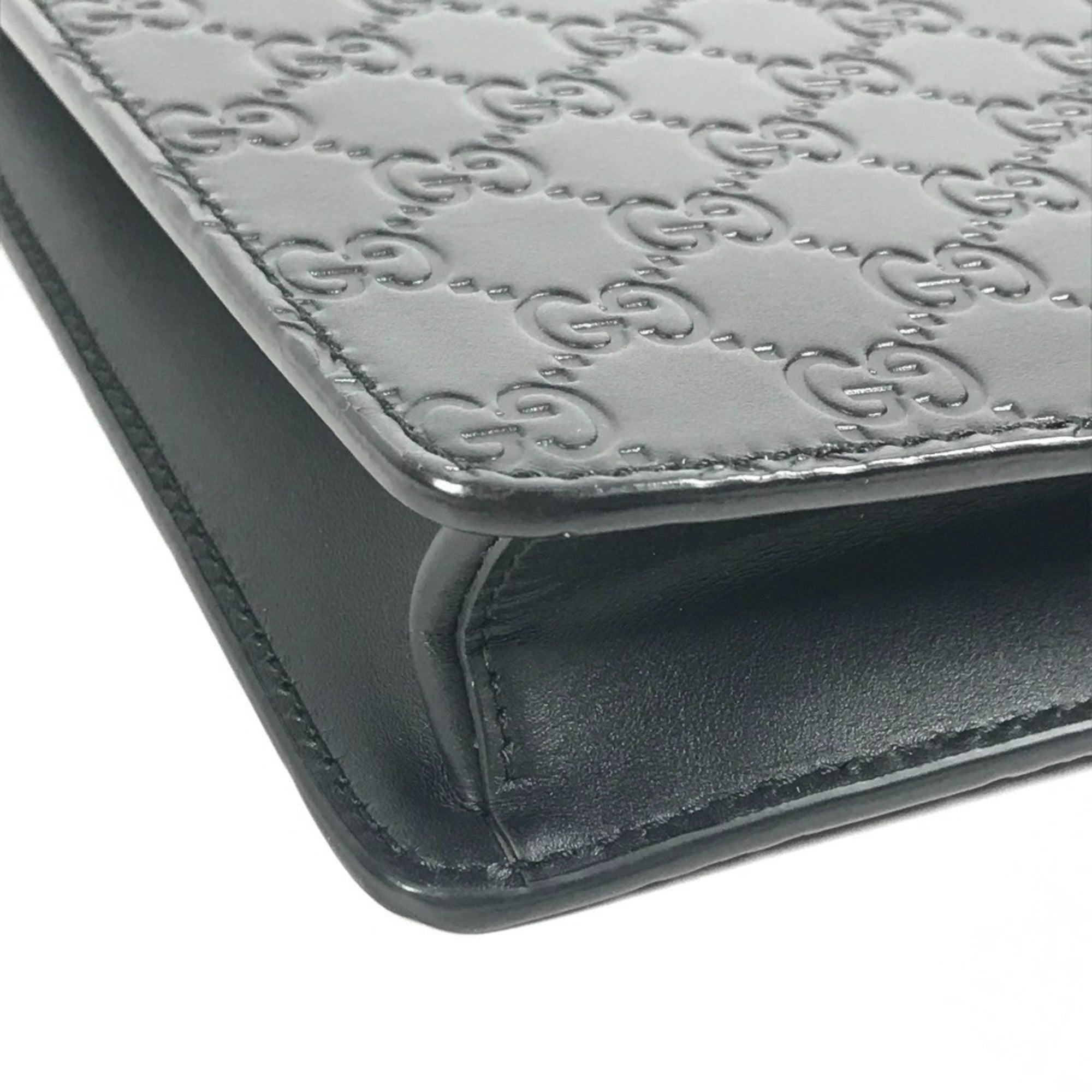 Gucci Black Leather Clutch Bag Shoulder Bag (Pre-Owned)