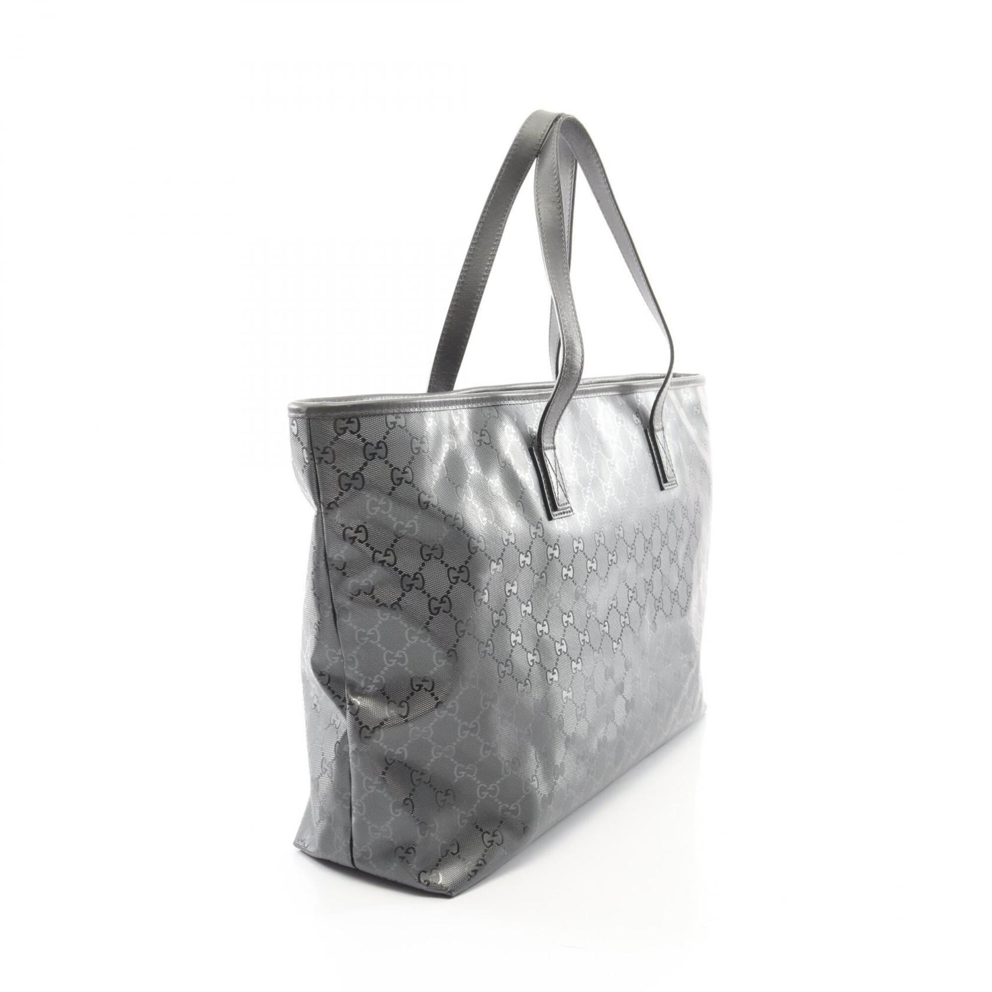 Gucci Gray Pvc Leather Handbag Tote Bag (Pre-Owned)