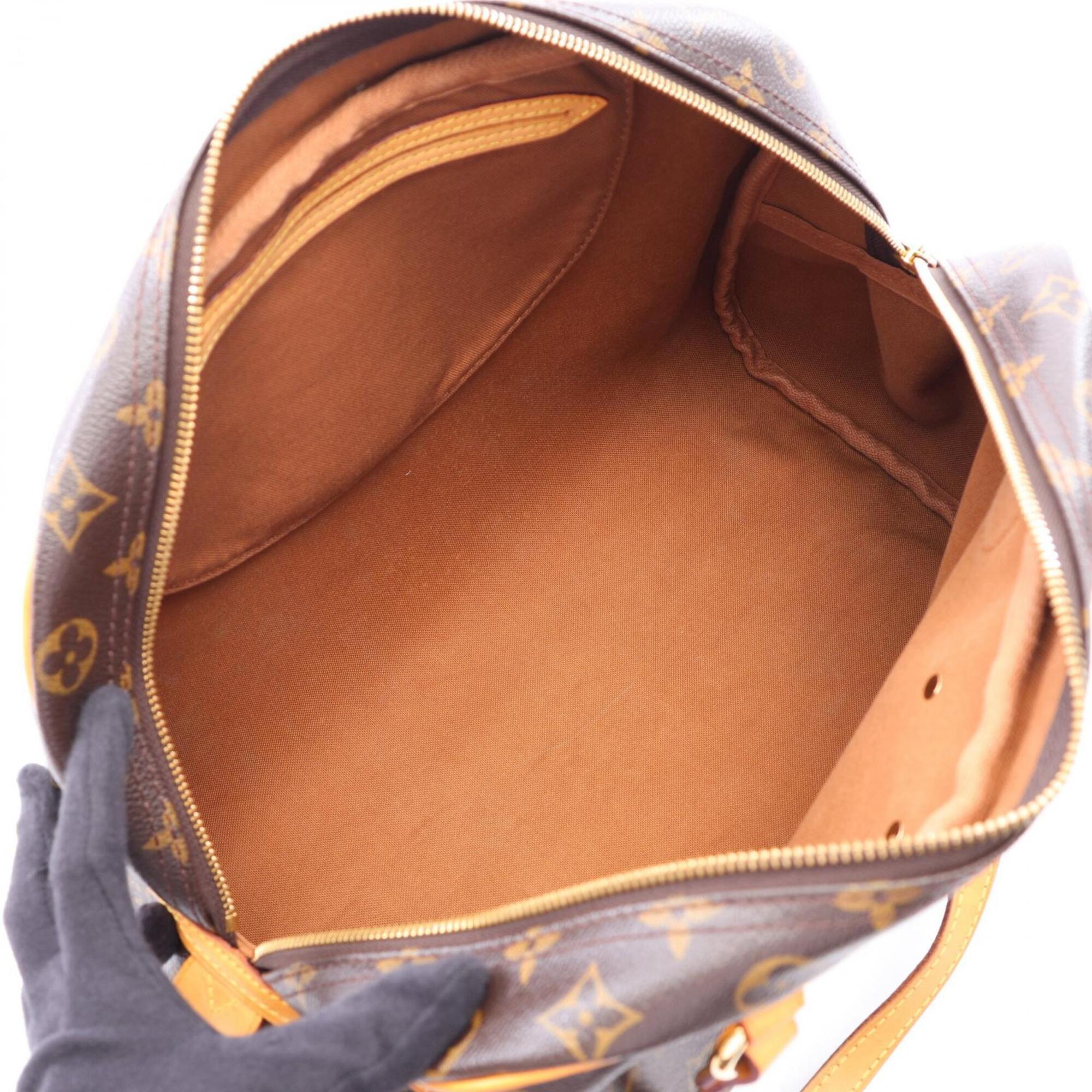 Louis Vuitton Brown Coated Canvas Leather Handbag Shoulder Bag (Pre-Owned)