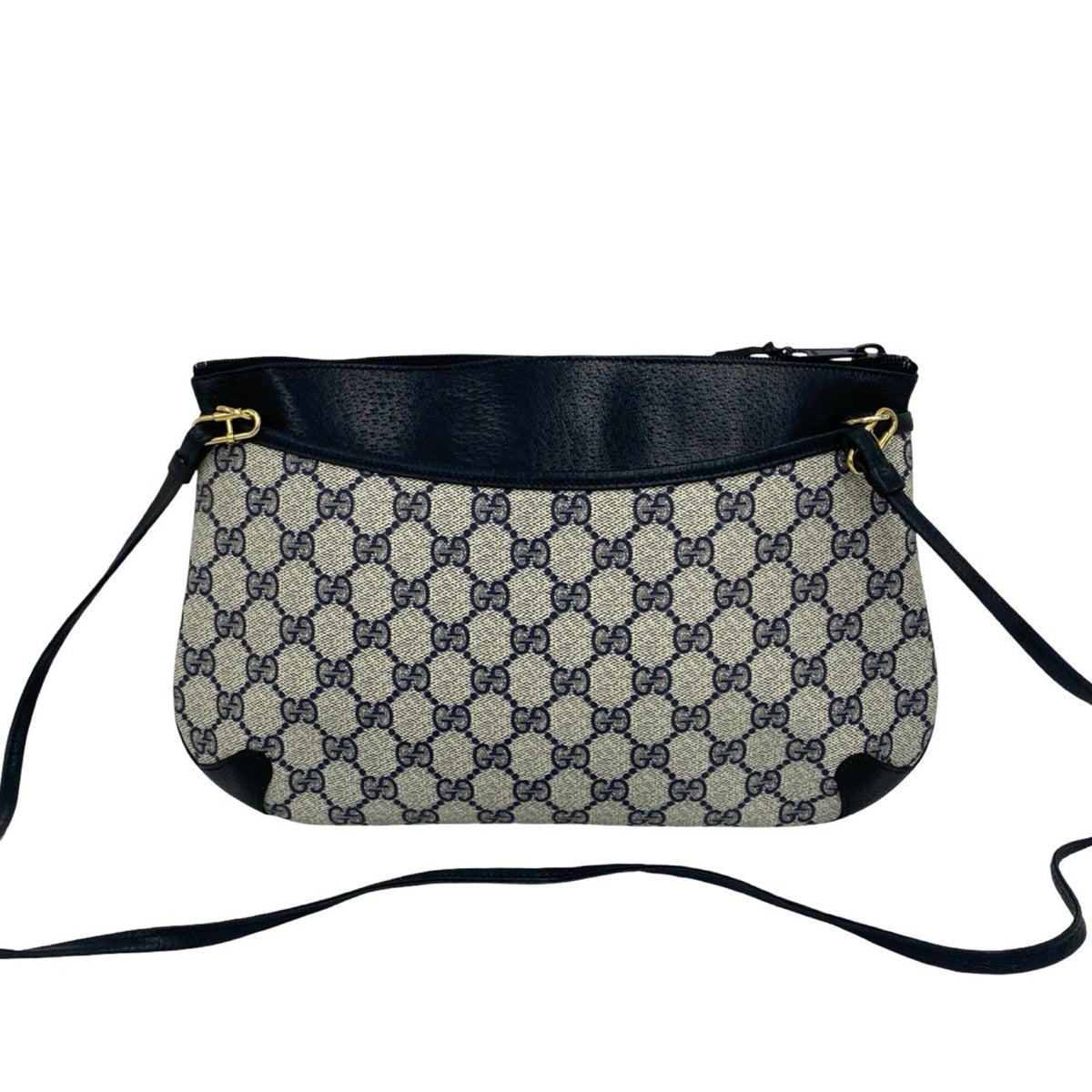 Gucci Navy Red Color Leather Pvc Pochette Shoulder Bag (Pre-Owned)