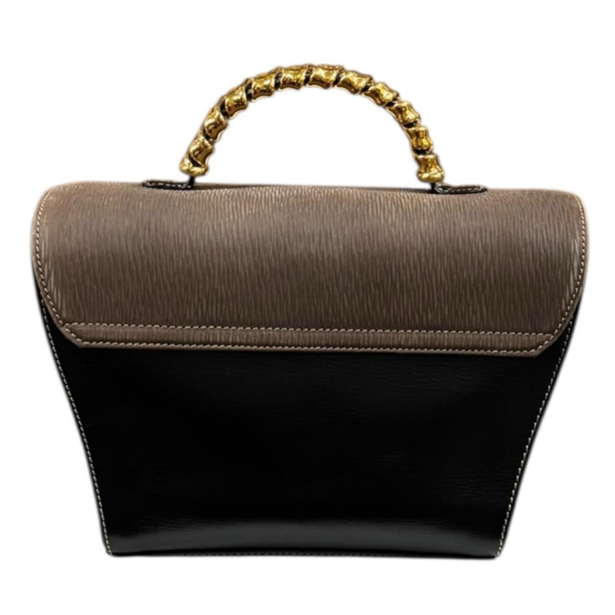 Loewe Black Brown Leather Handbag (Pre-Owned)