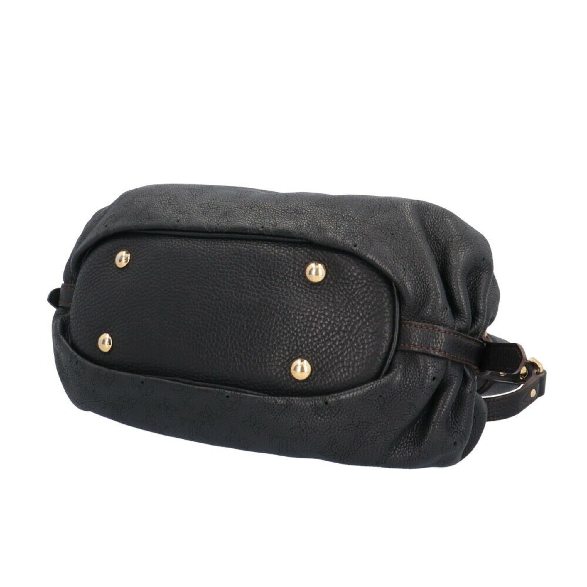 Louis Vuitton Mahina Black Mahina Leather Shoulder Bag (Pre-Owned)