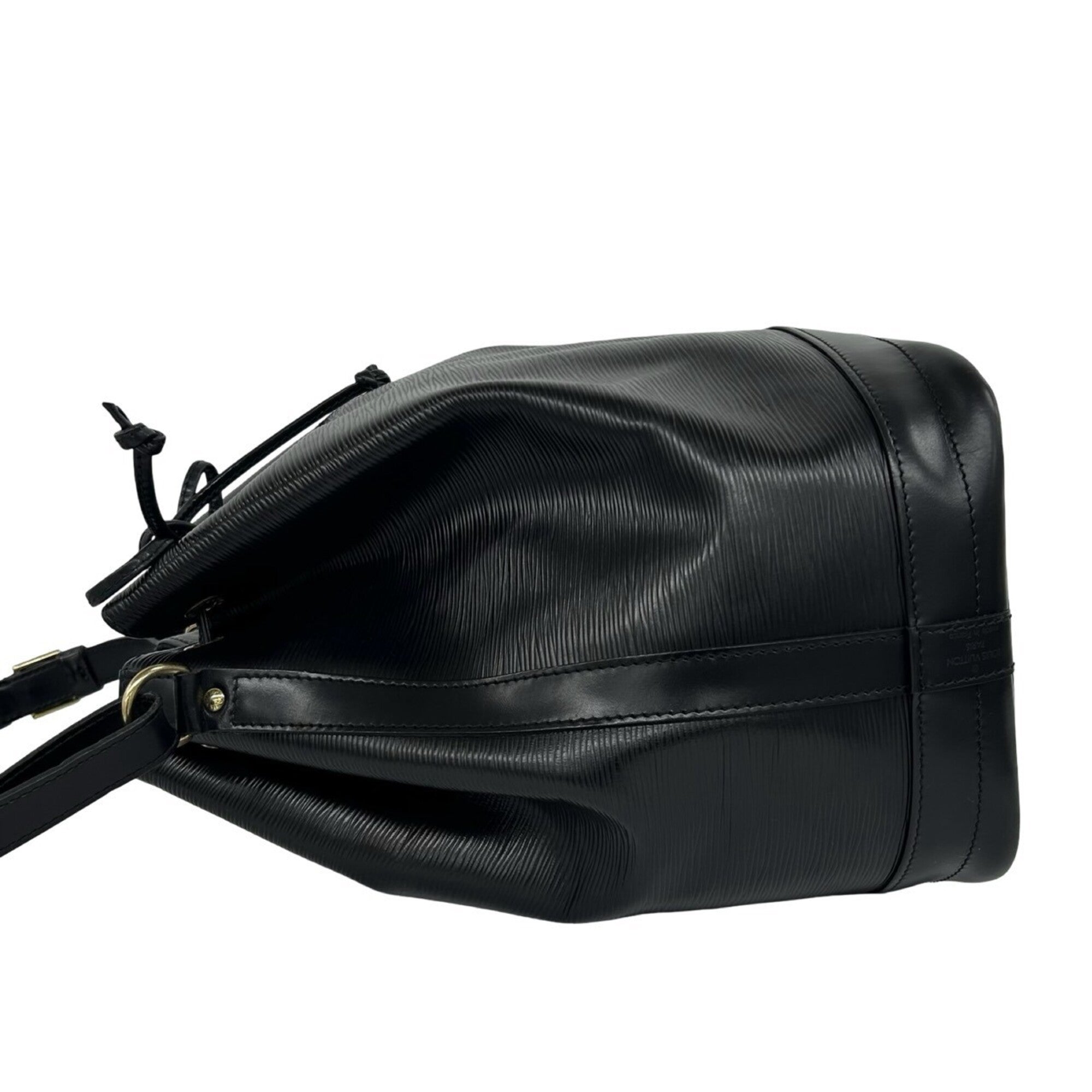 Louis Vuitton Black Leather Shoulder Bag Tote Bag (Pre-Owned)