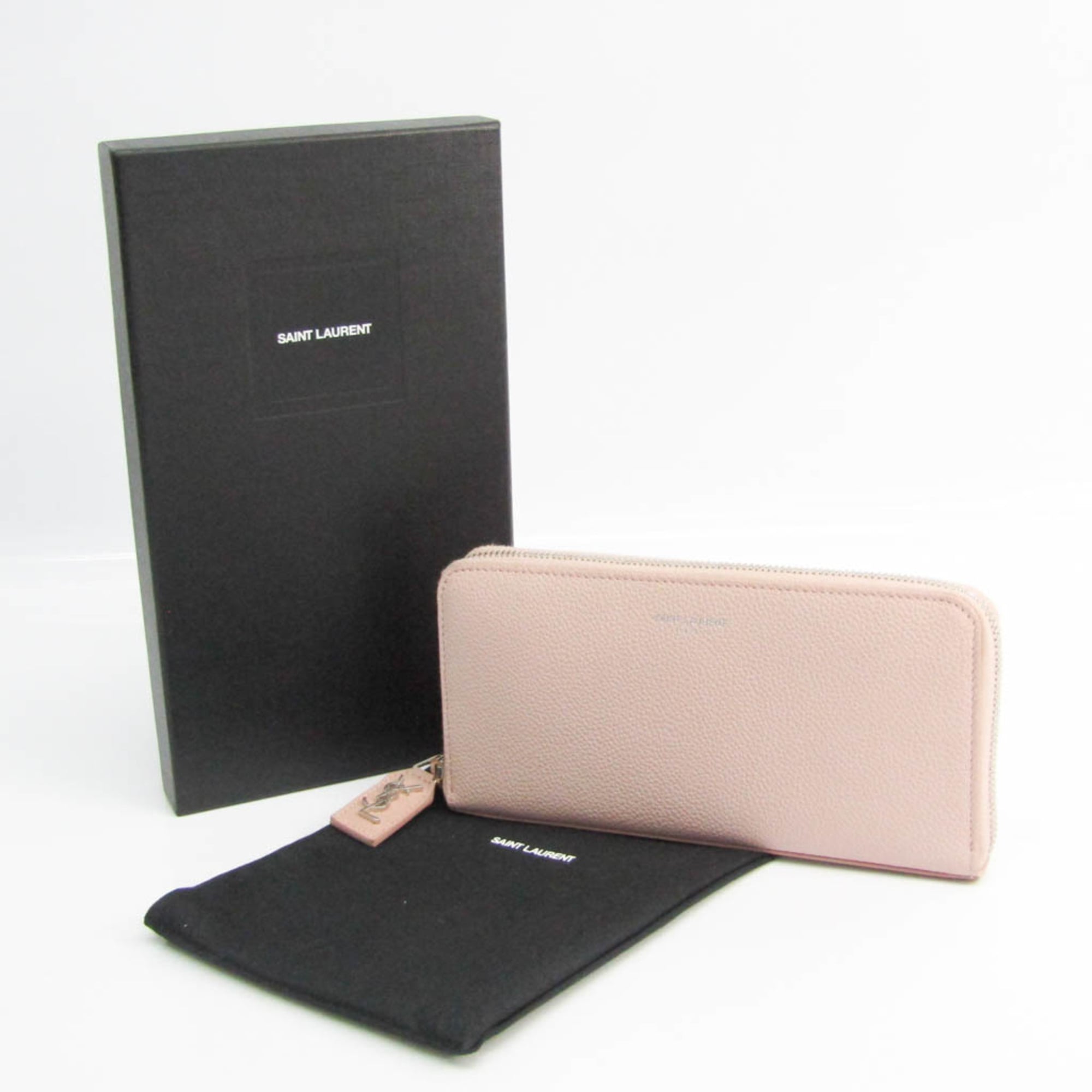 Saint Laurent Light Pink Leather Long Wallet (Bi-Fold) (Pre-Owned)