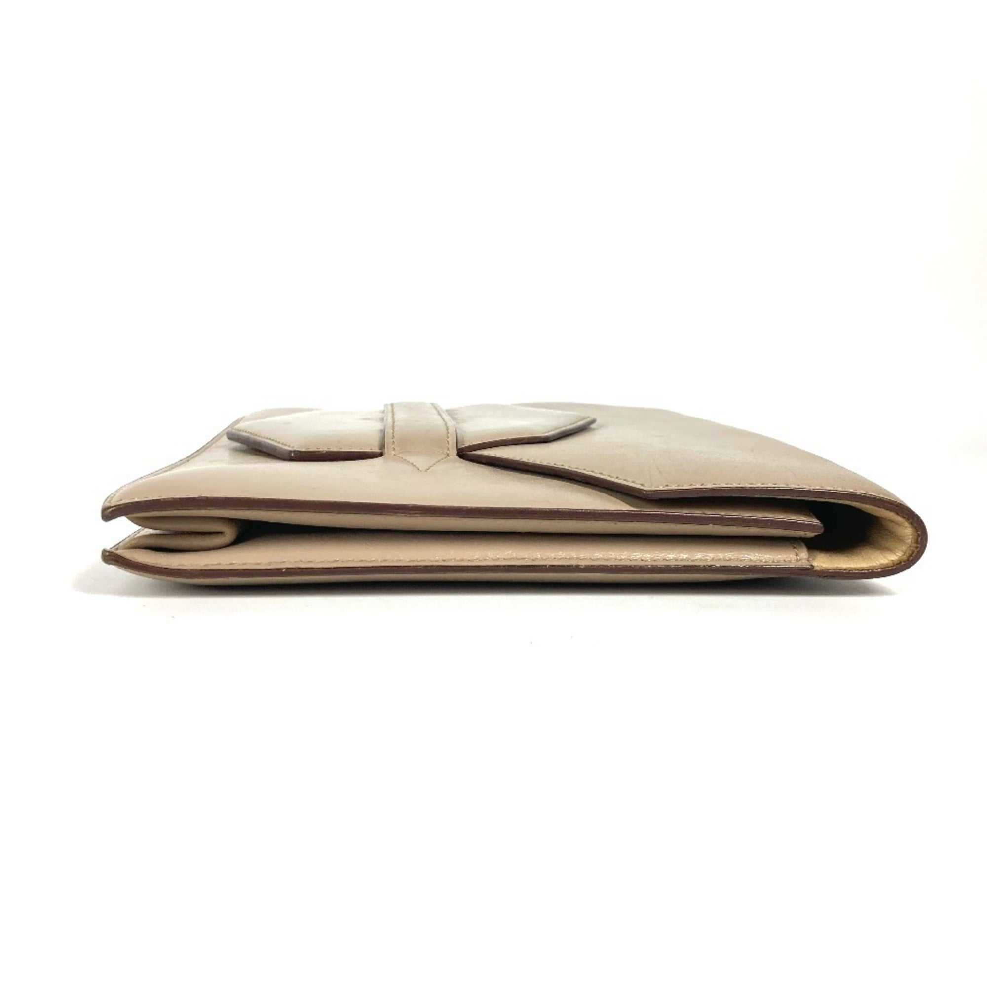 Hermes Beige Leather Clutch Bag (Pre-Owned)