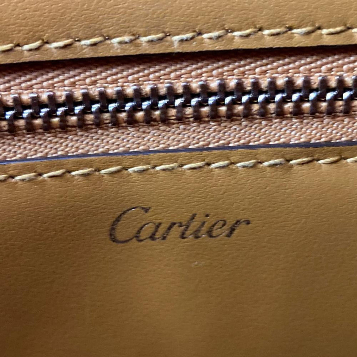 Cartier Camel Leather Handbag (Pre-Owned)
