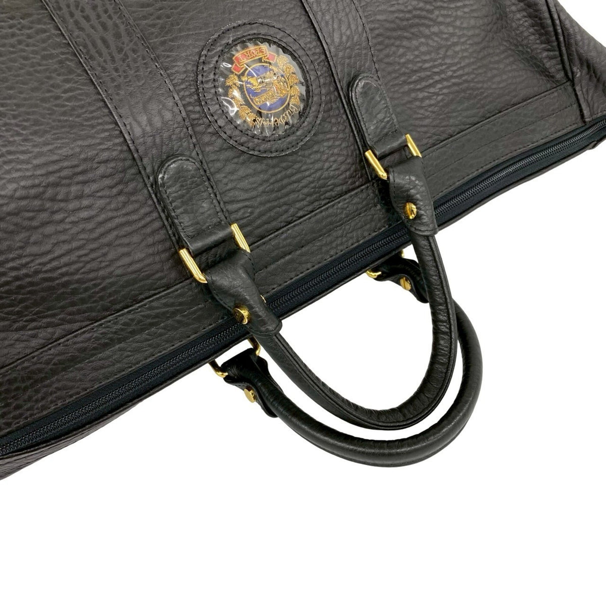 Burberry Black Leather Boston Bag Handbag (Pre-Owned)
