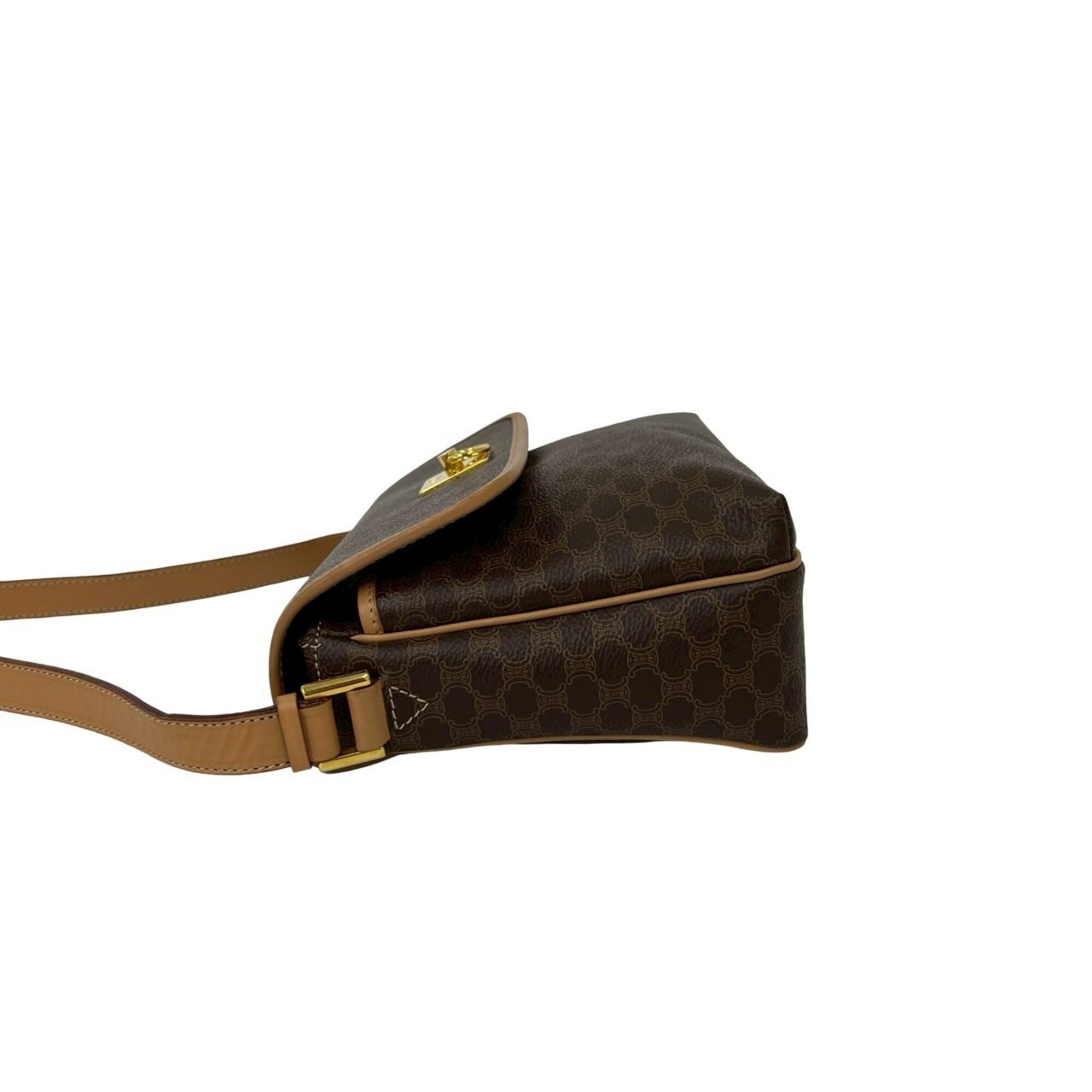 Celine Brown Leather Pvc Pochette Shoulder Bag (Pre-Owned)