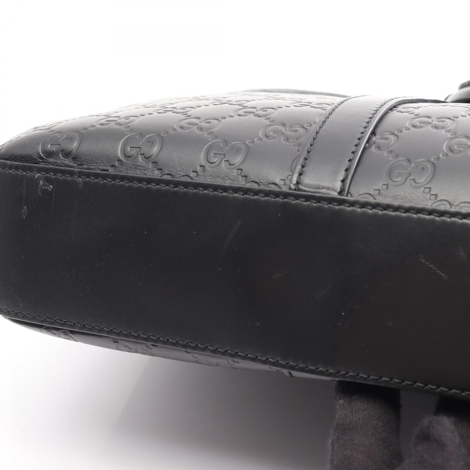 Gucci Black Leather Briefcase Handbag (Pre-Owned)