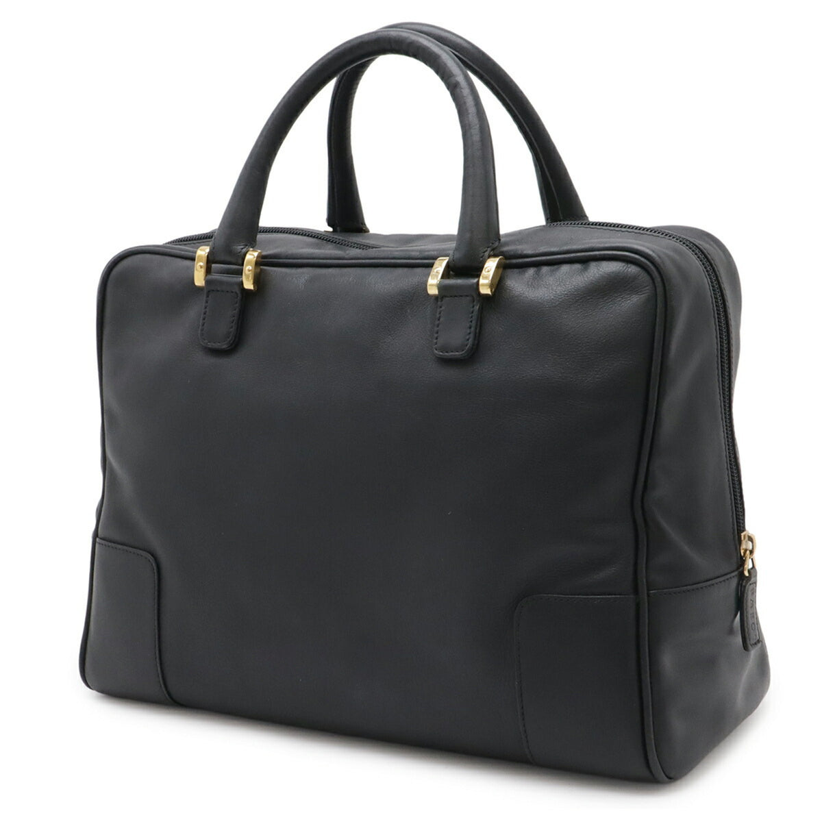 Loewe Black Leather Boston Bag Handbag (Pre-Owned)