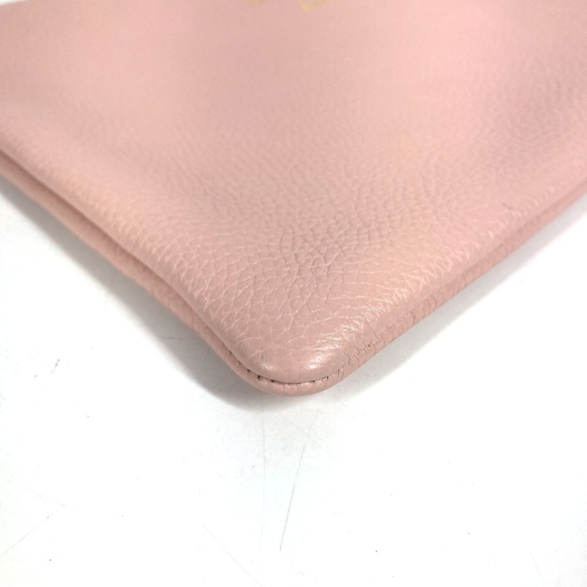 Gucci Pink Leather Clutch Bag Handbag Pouch (Pre-Owned)