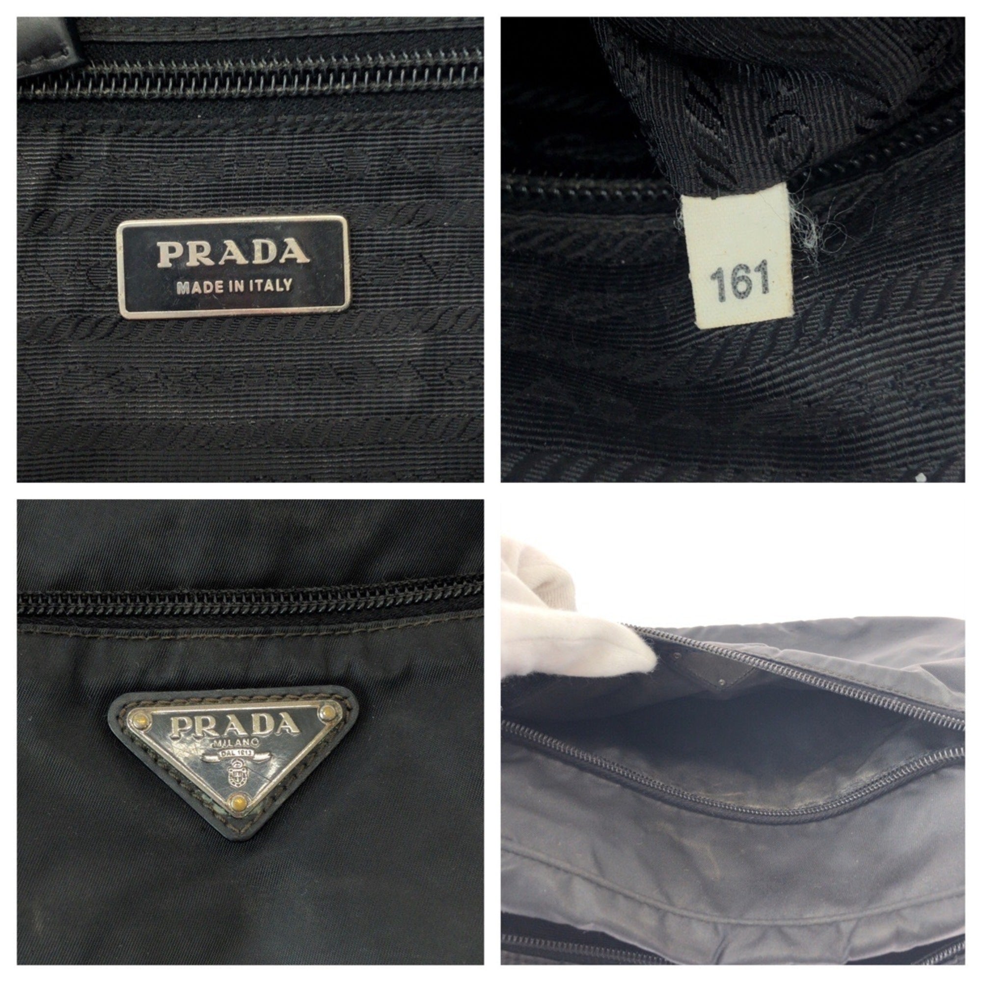 Prada Black Nylon Pochette Shoulder Bag (Pre-Owned)