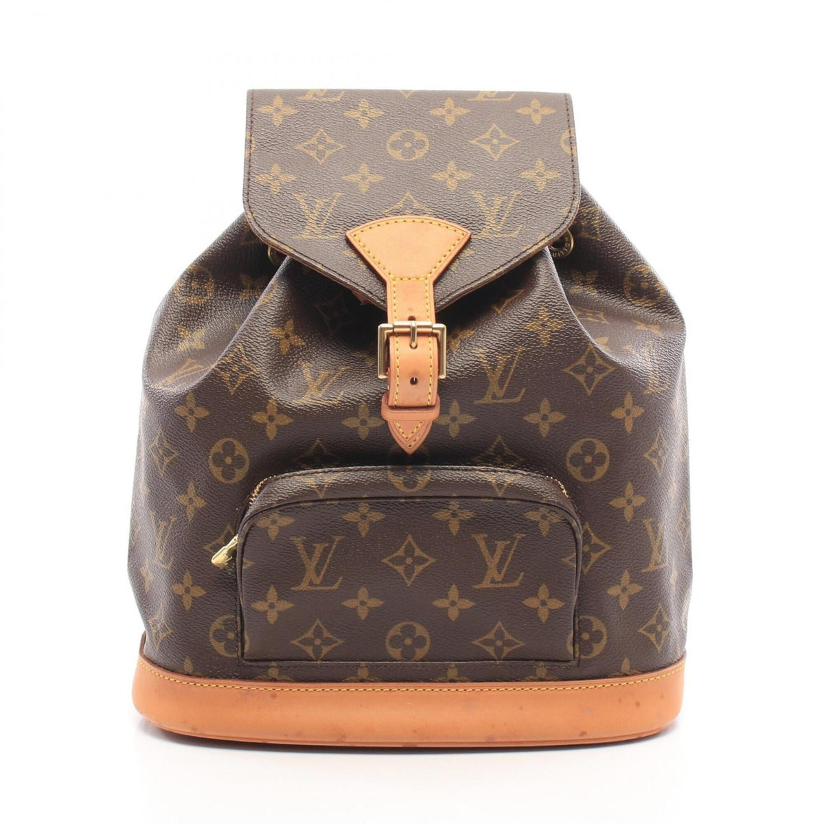 Louis Vuitton Brown Coated Canvas Leather Backpack Handbag (Pre-Owned)