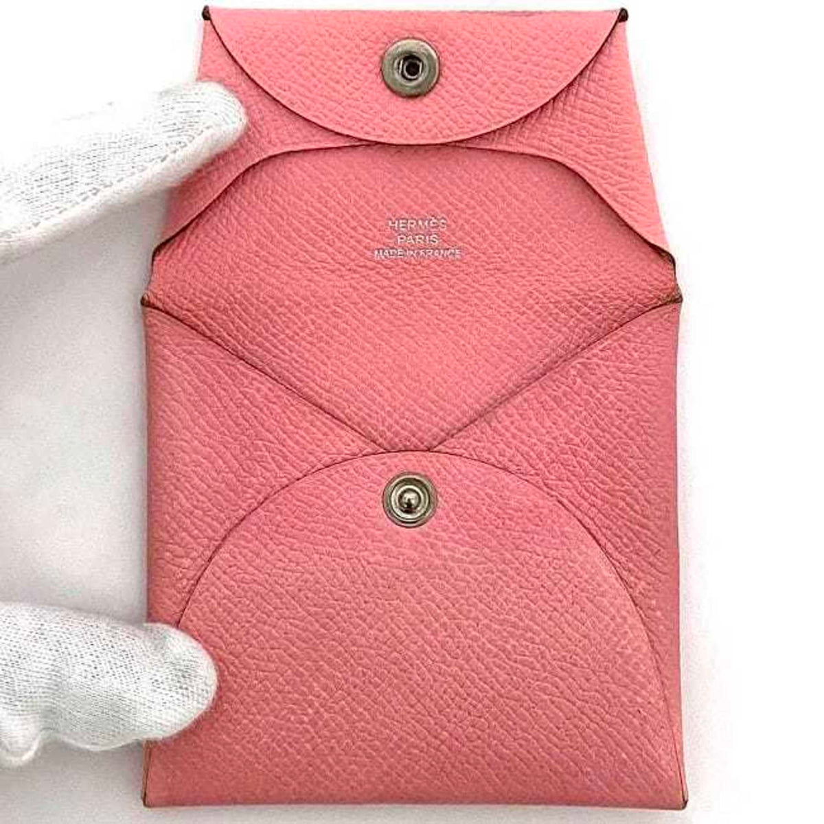 Hermes Pink Leather Togo Leather Coin Purse/Coin Case (Pre-Owned)