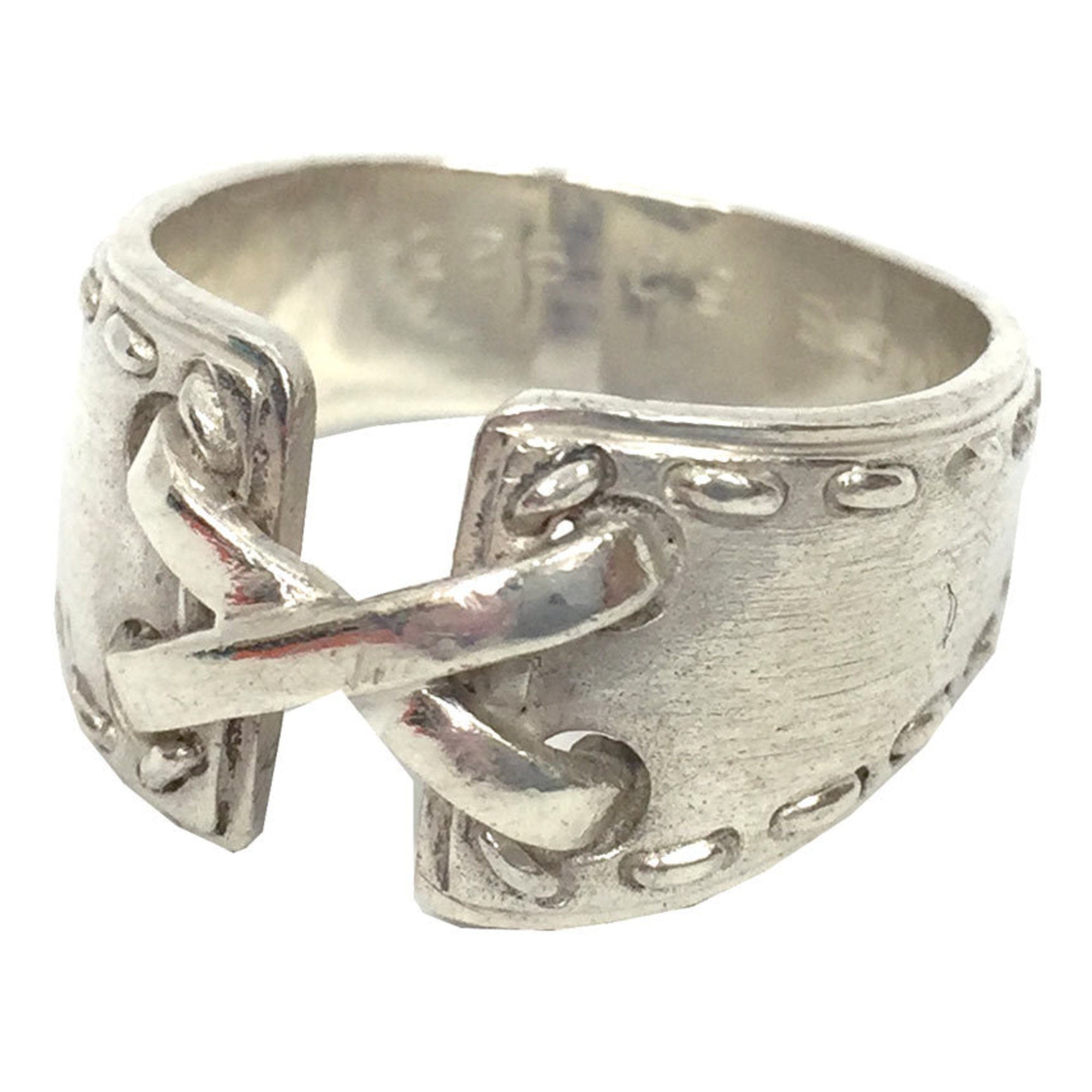 Hermes Silver 925 Band Ring (Pre-Owned)