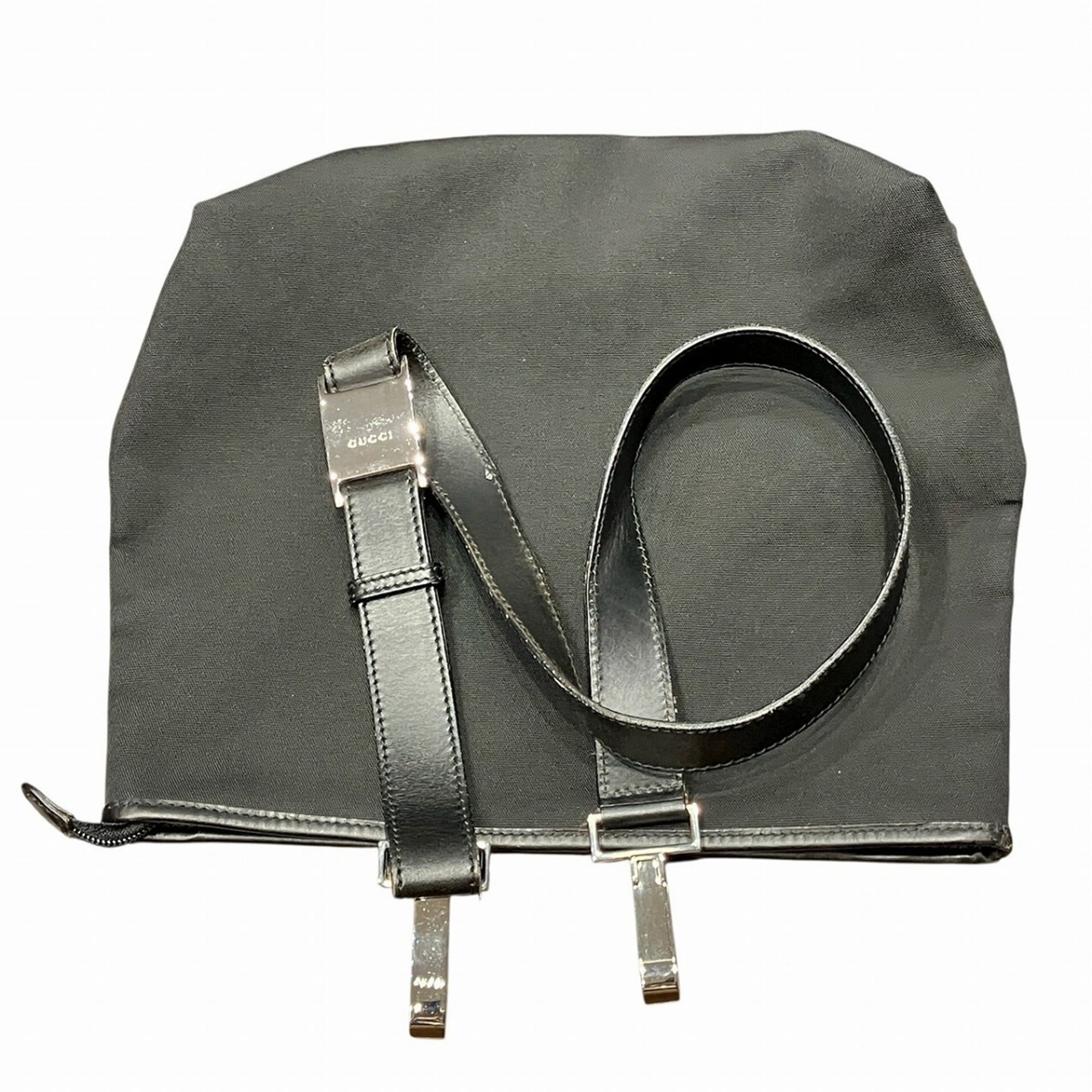 Gucci Black Canvas Leather Tote Bag (Pre-Owned)