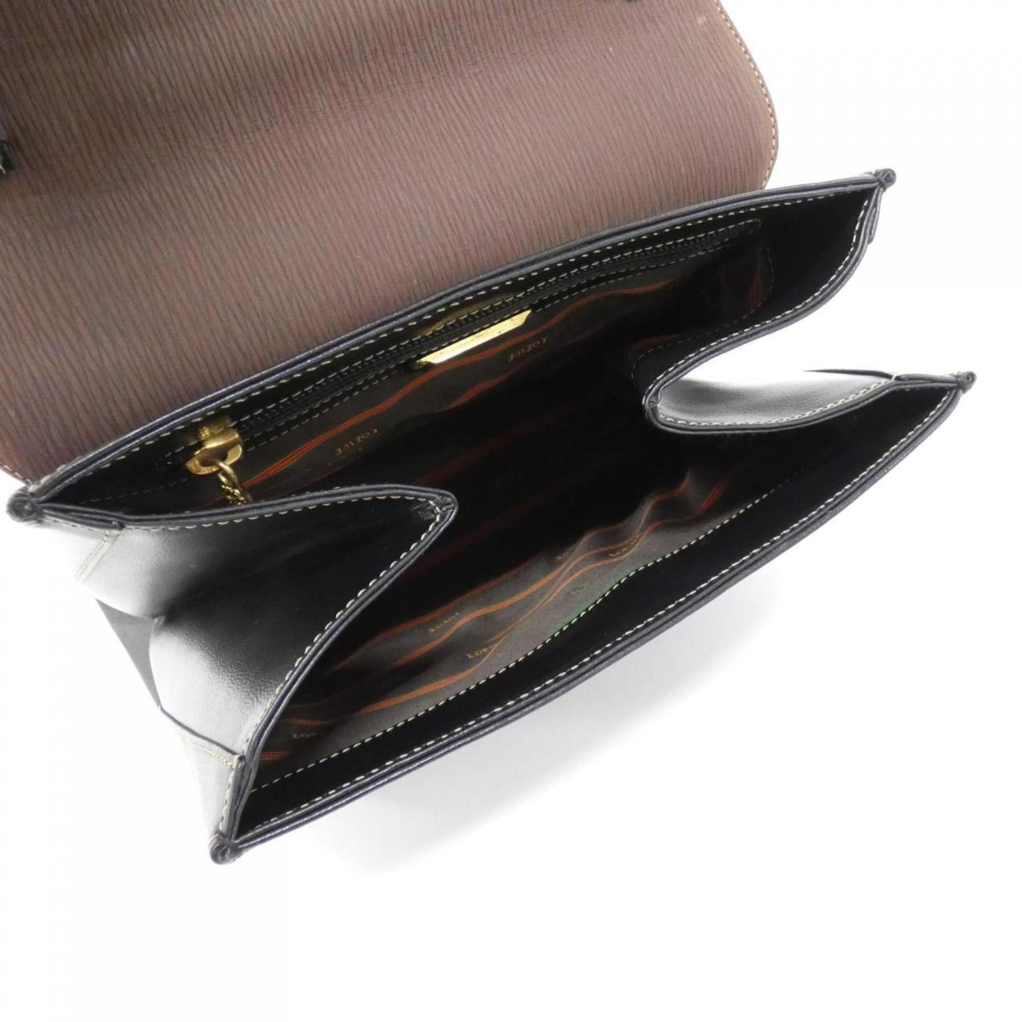 Loewe Black Brown Leather Handbag (Pre-Owned)