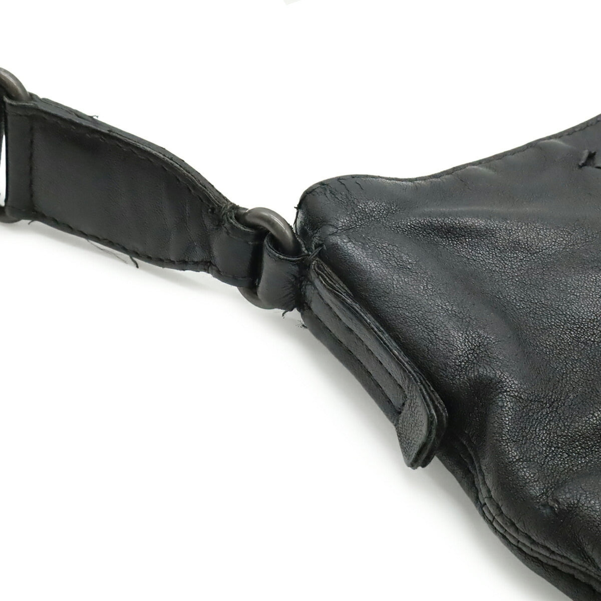 Bottega Veneta Intrecciato Black Leather Shoulder Bag (Pre-Owned)
