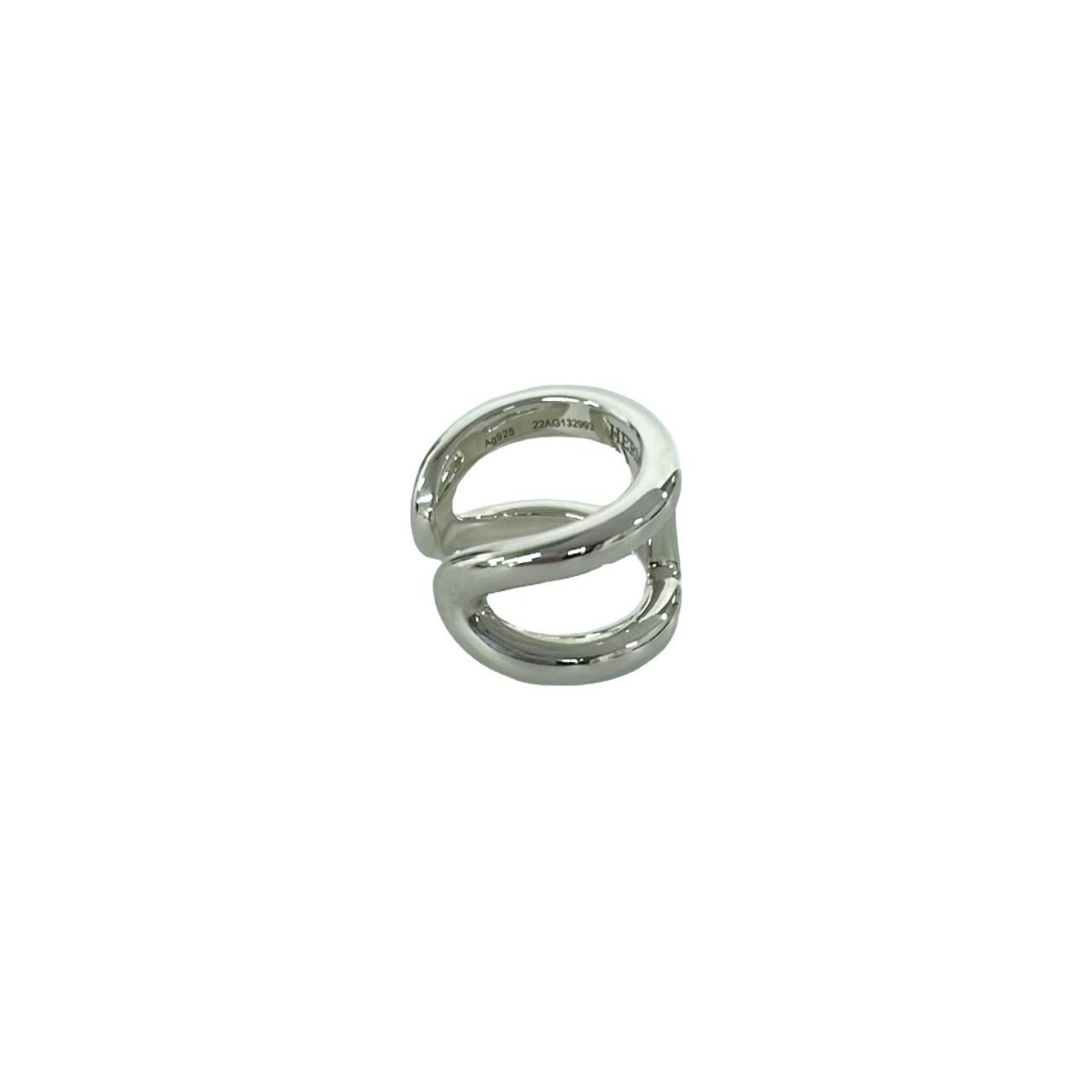 Hermes Silver Silver 925 Band Ring (Pre-Owned)