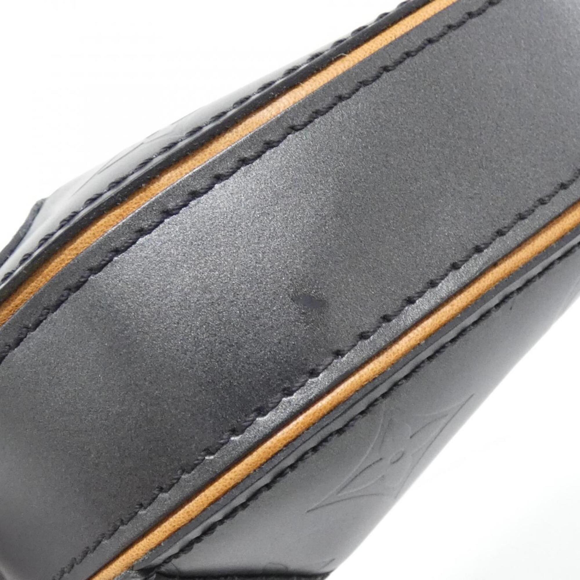 Louis Vuitton Black Matte Silver Monogram Leather Shoulder Bag (Pre-Owned)
