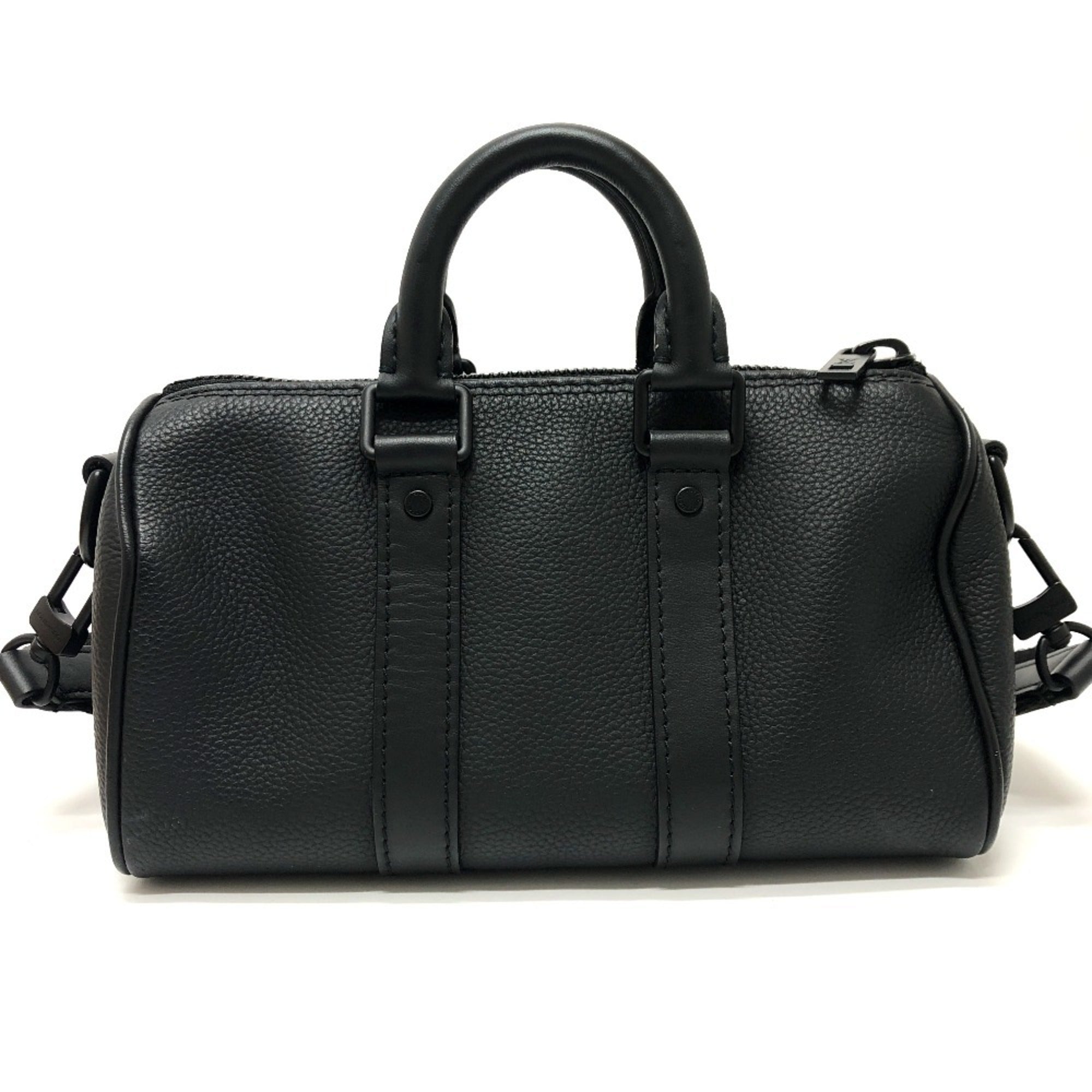 Louis Vuitton Black Leather Boston Bag Shoulder Bag (Pre-Owned)