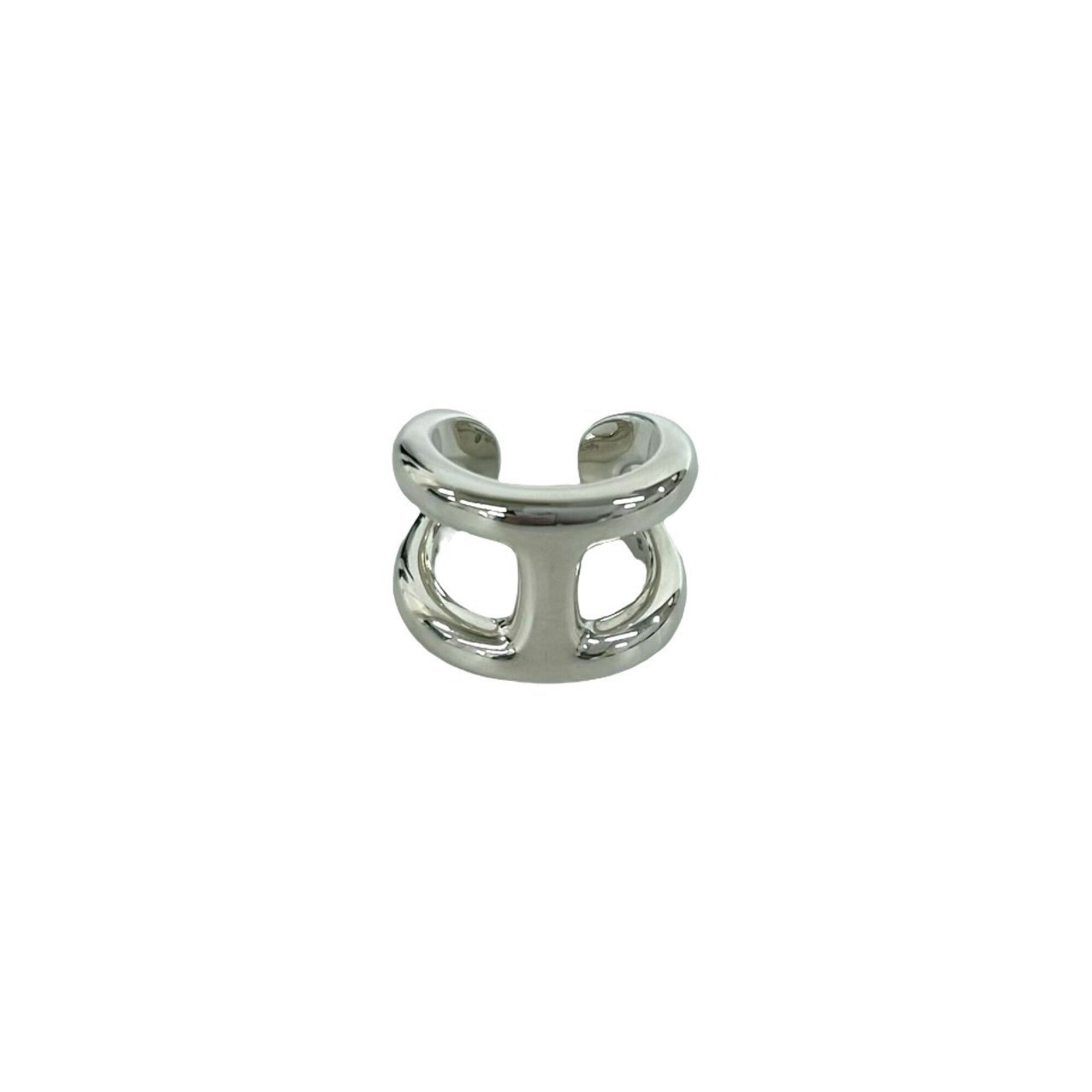 Hermes Silver Silver 925 Band Ring (Pre-Owned)