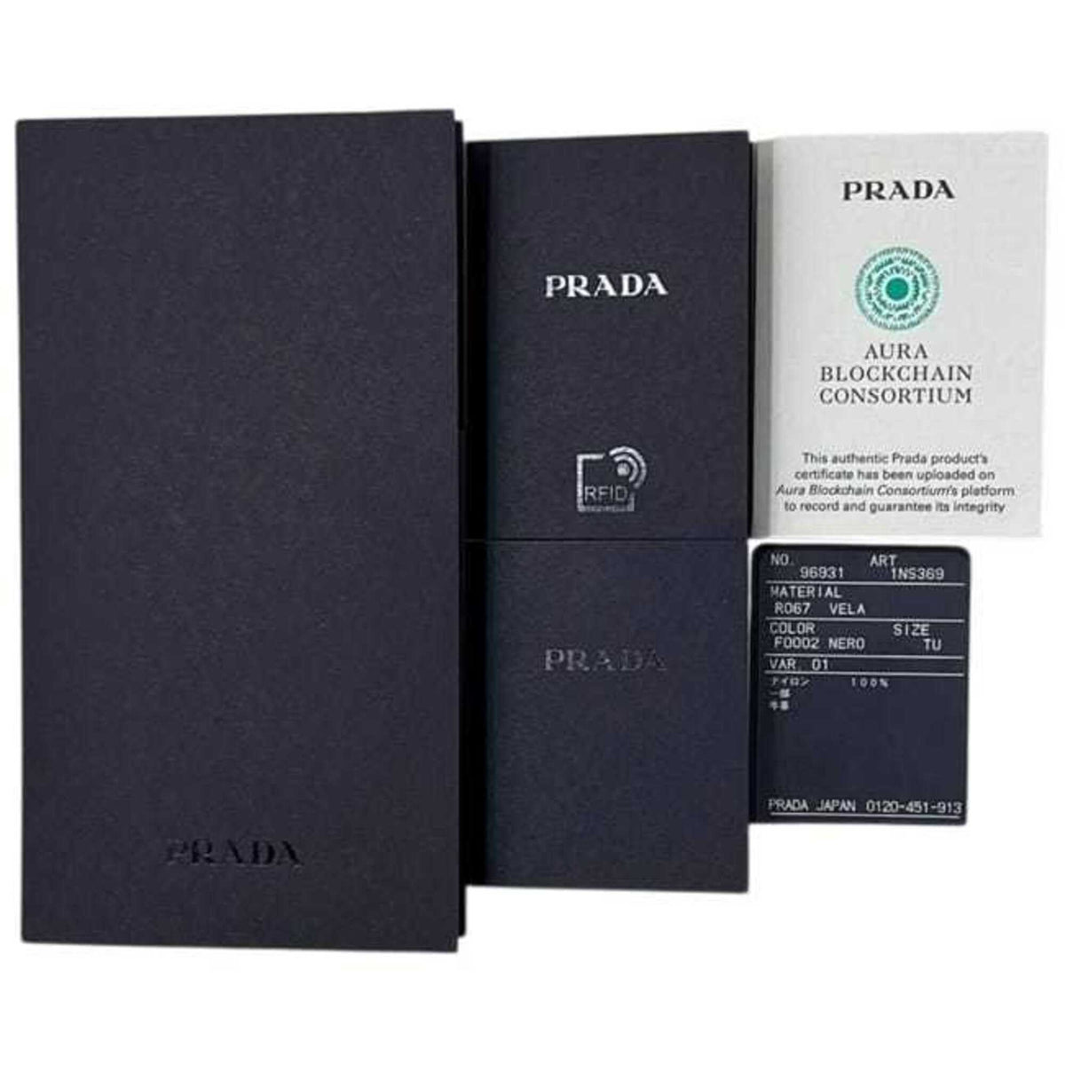 Prada Black Nero Nylon Saffiano Handbag Pouch (Pre-Owned)