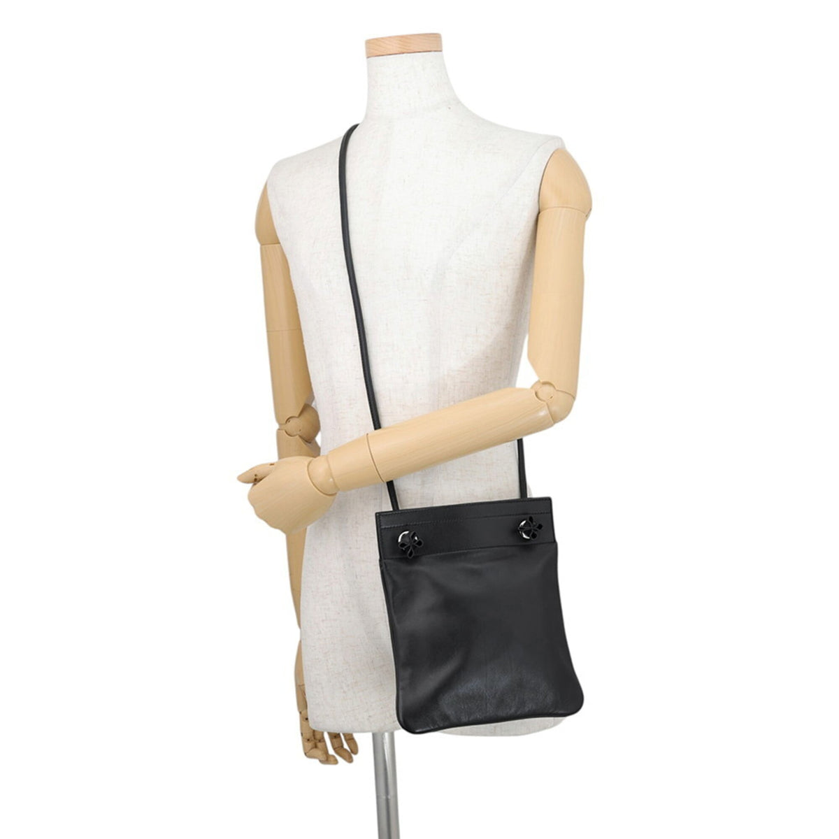 Hermes Black Swift Leather Shoulder Bag (Pre-Owned)