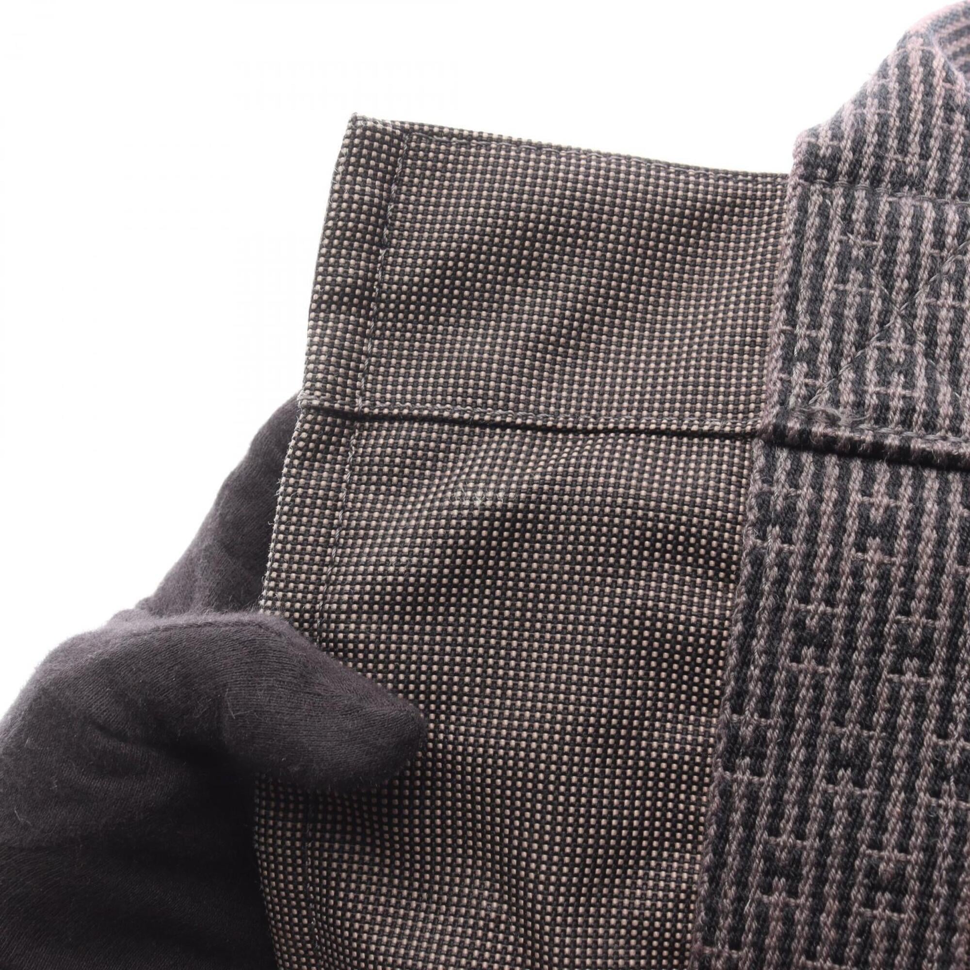 Hermes Gray Canvas Handbag Tote Bag (Pre-Owned)