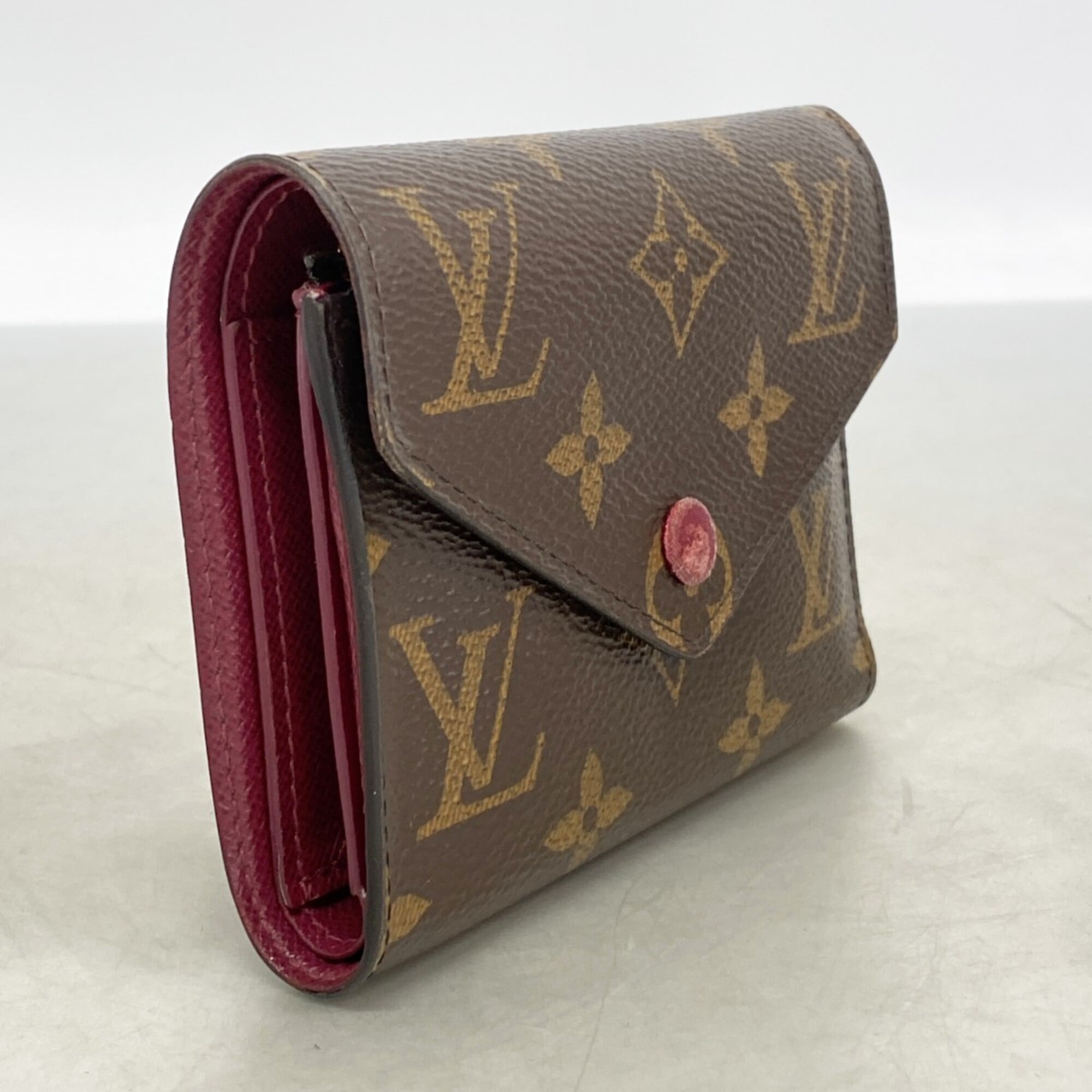 Louis Vuitton Brown Fuchsia Wallet (Tri-Fold) (Pre-Owned)
