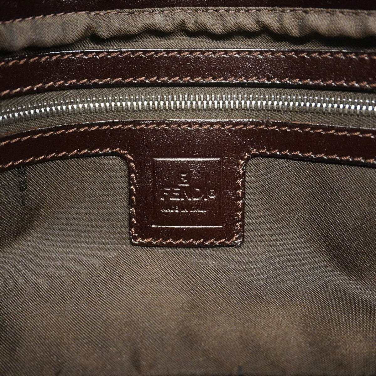 Fendi Brown Nylon Canvas Shoulder Bag (Pre-Owned)