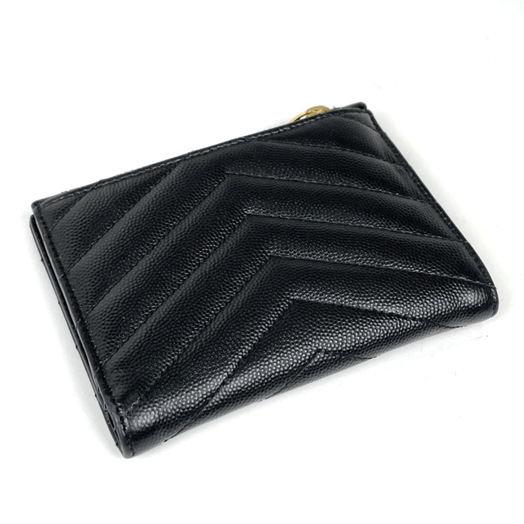 Yves Saint Laurent Black Leather Wallet (Bi-Fold) (Pre-Owned)