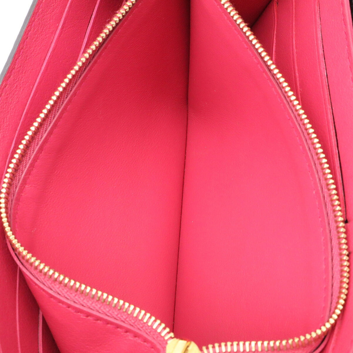 Louis Vuitton Black Fuchsia Noir Leather Long Wallet (Bi-Fold) (Pre-Owned)